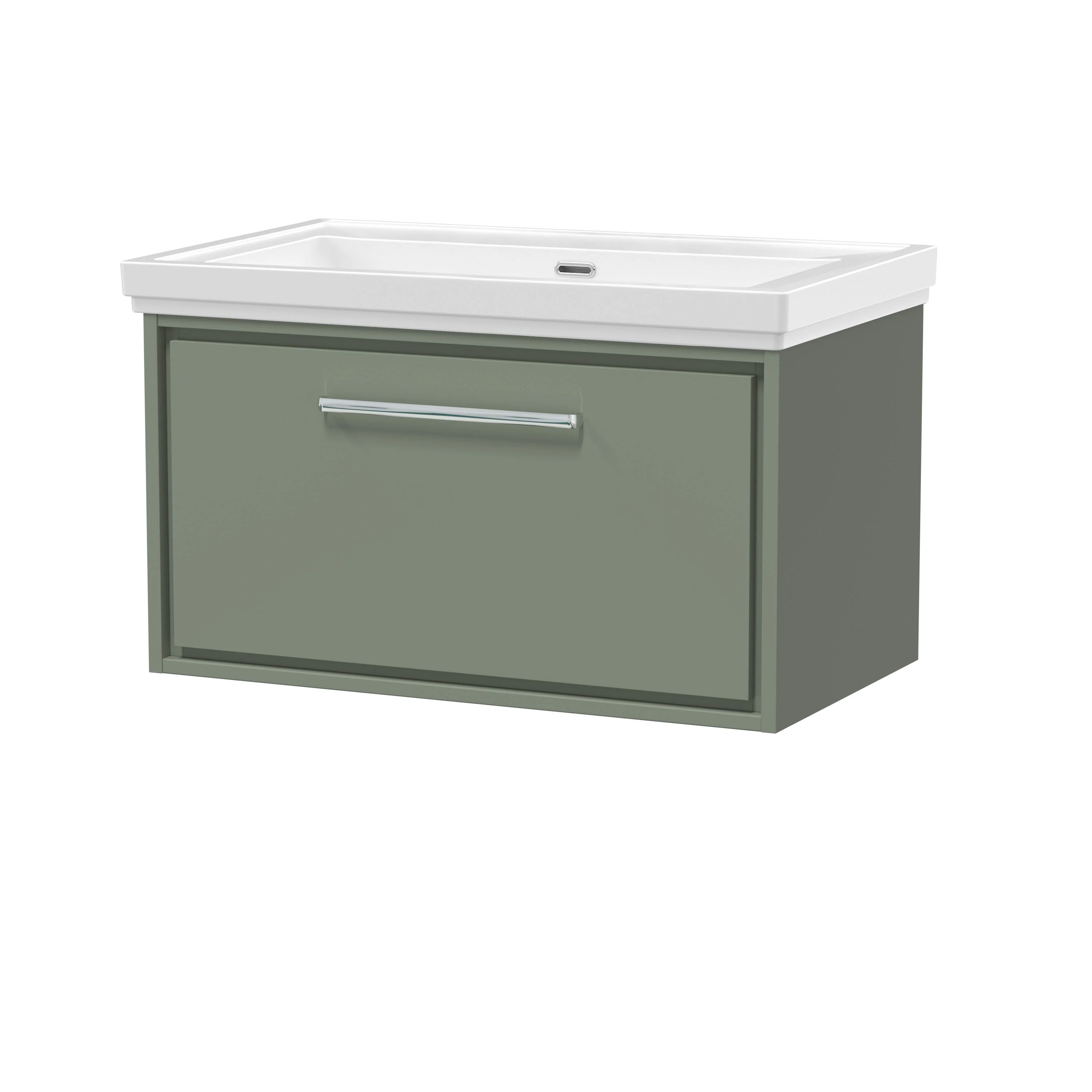 Hudson Reed Lille 800mm 1 Drawer Wall Hung Vanity Unit & Basin - Fern Green