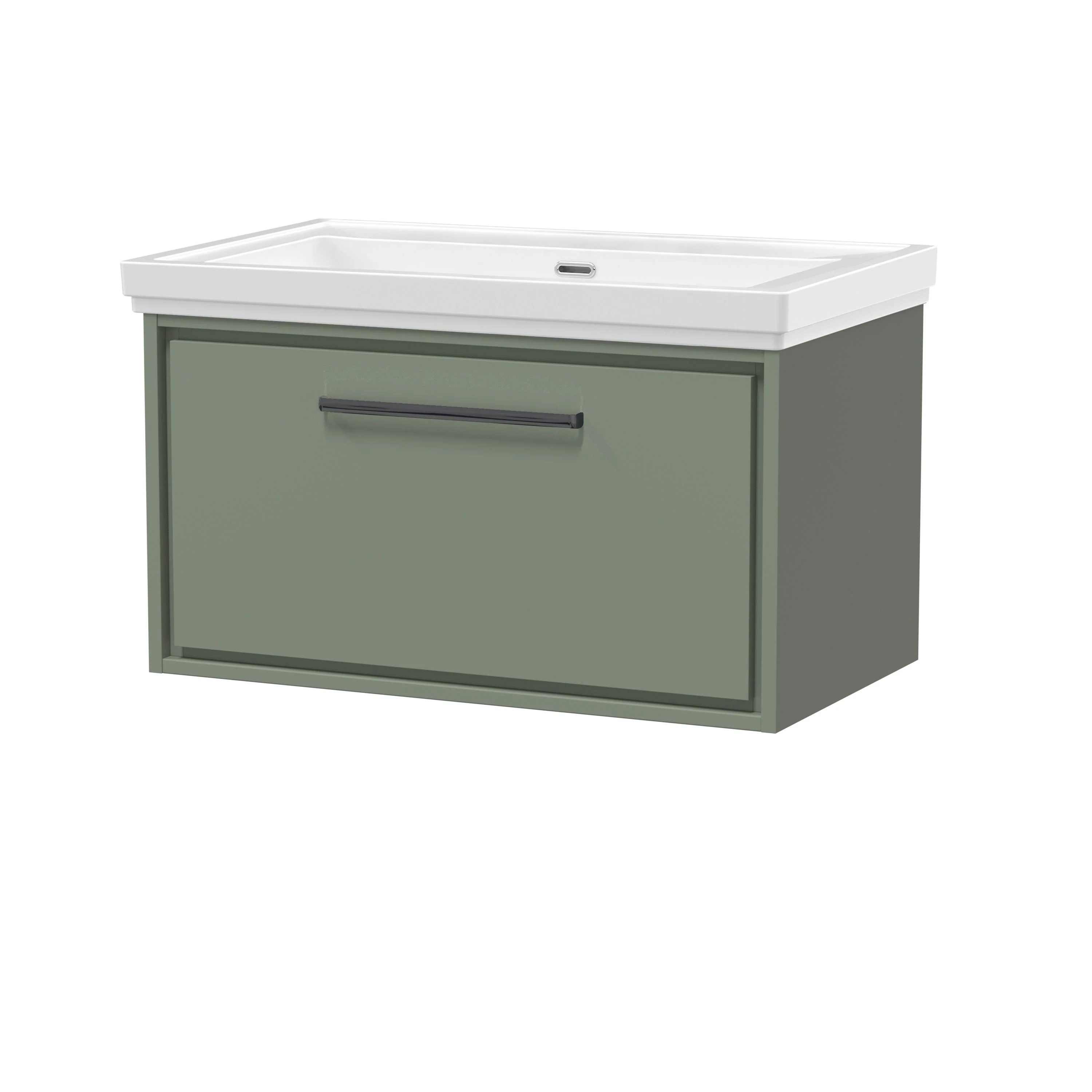Hudson Reed Lille 800mm 1 Drawer Wall Hung Vanity Unit & Basin - Fern Green - Image 10