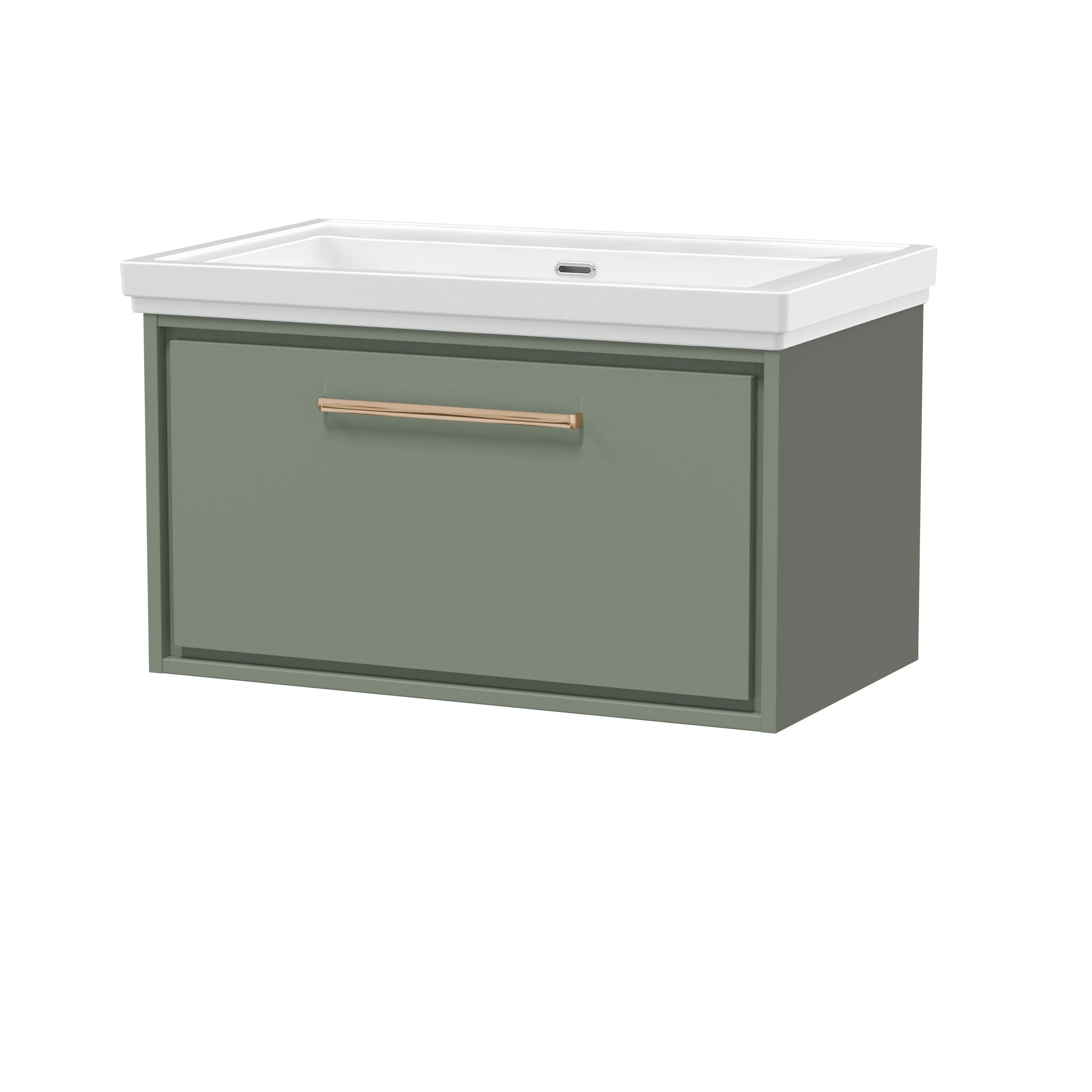 Hudson Reed Lille 800mm 1 Drawer Wall Hung Vanity Unit & Basin - Fern Green - Image 11