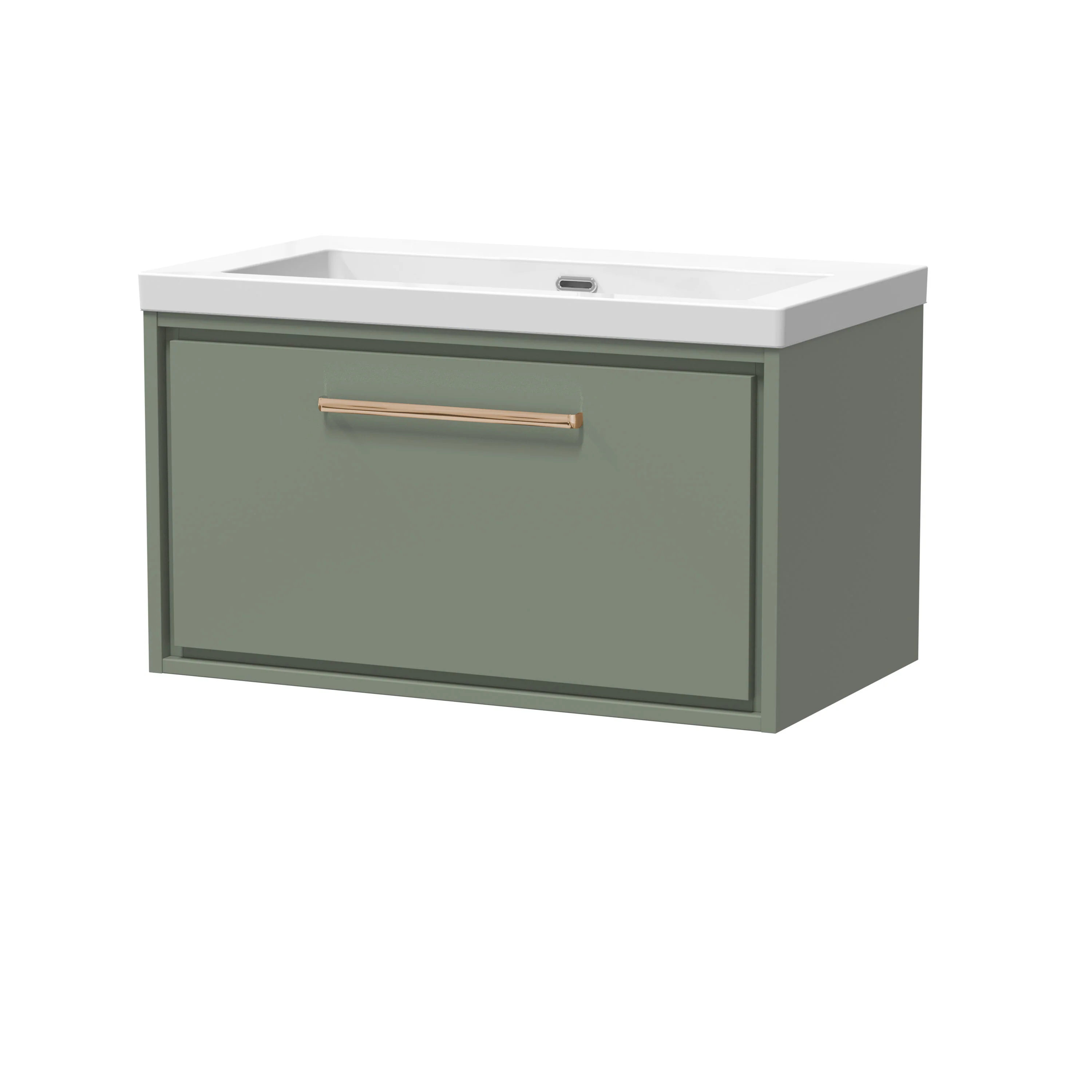 Hudson Reed Lille 800mm 1 Drawer Wall Hung Vanity Unit & Basin - Fern Green - Image 16