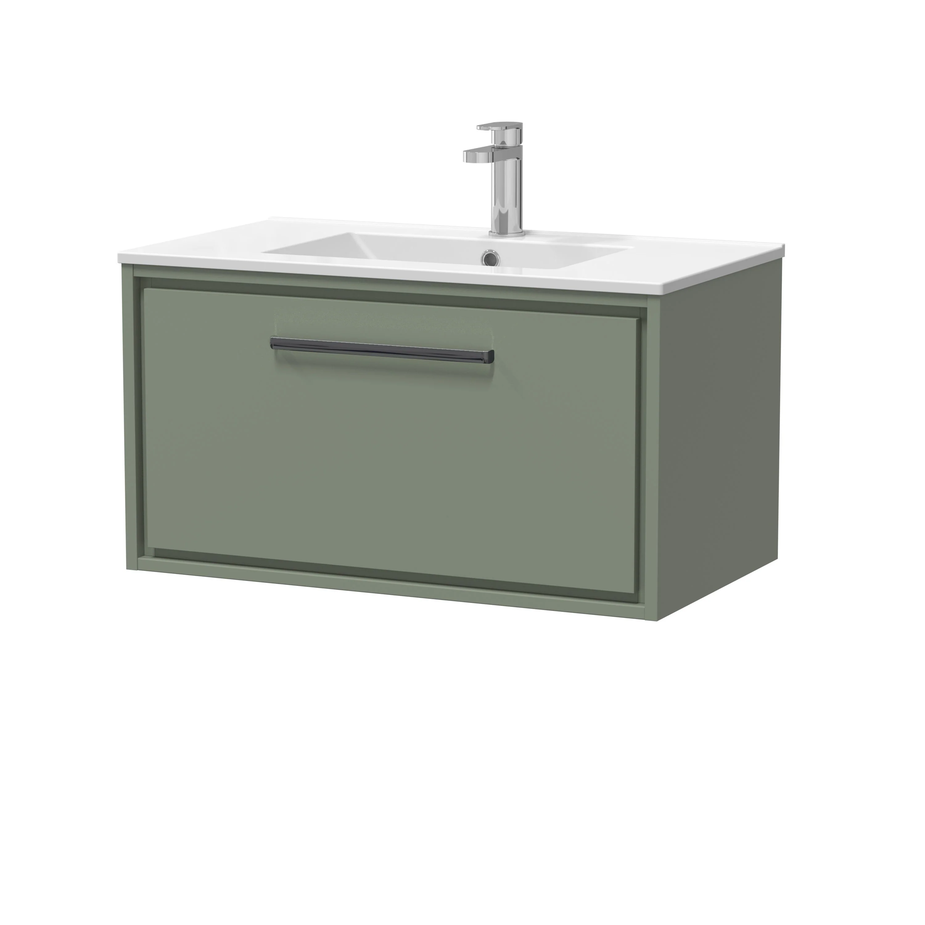 Hudson Reed Lille 800mm 1 Drawer Wall Hung Vanity Unit & Basin - Fern Green - Image 21