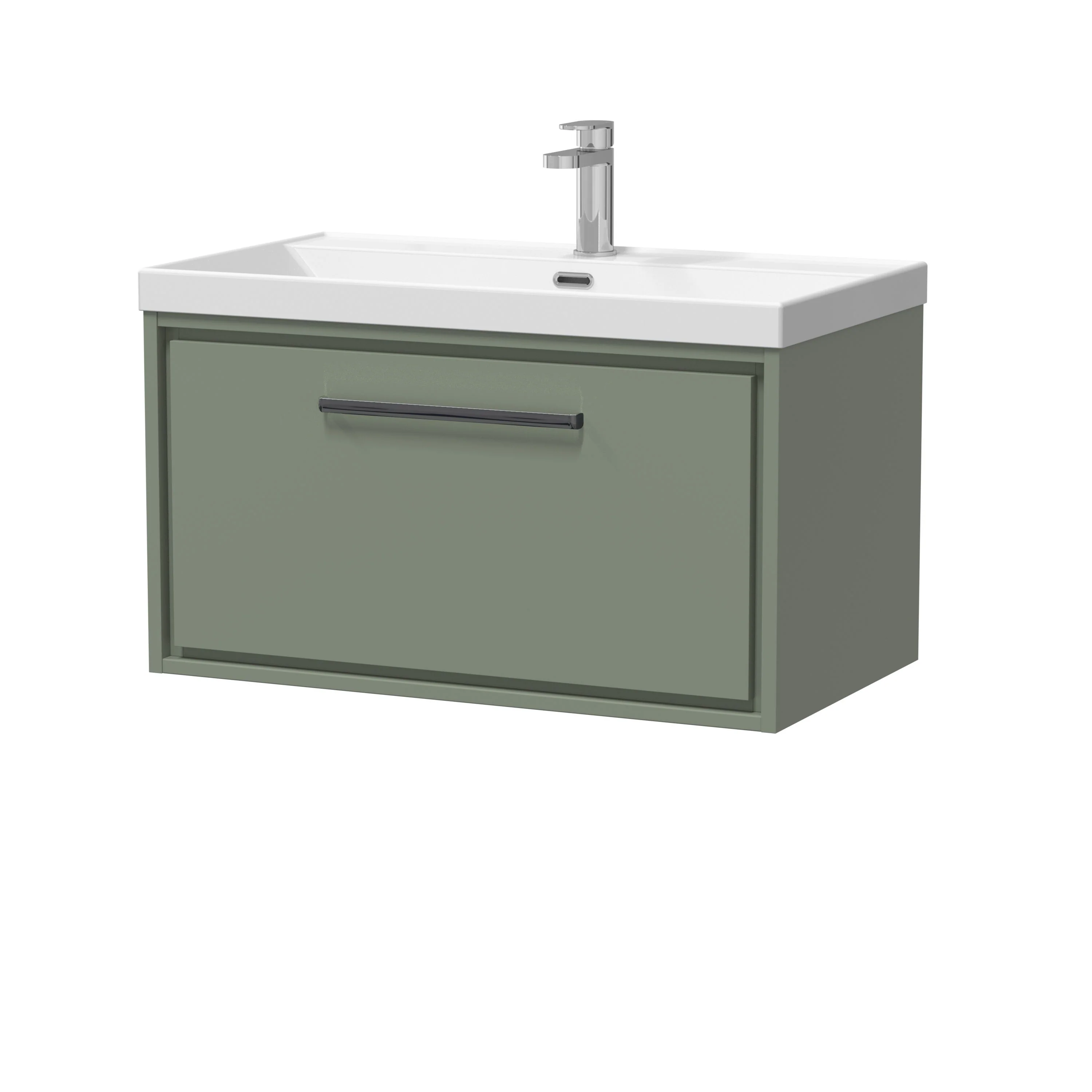 Hudson Reed Lille 800mm 1 Drawer Wall Hung Vanity Unit & Basin - Fern Green - Image 23