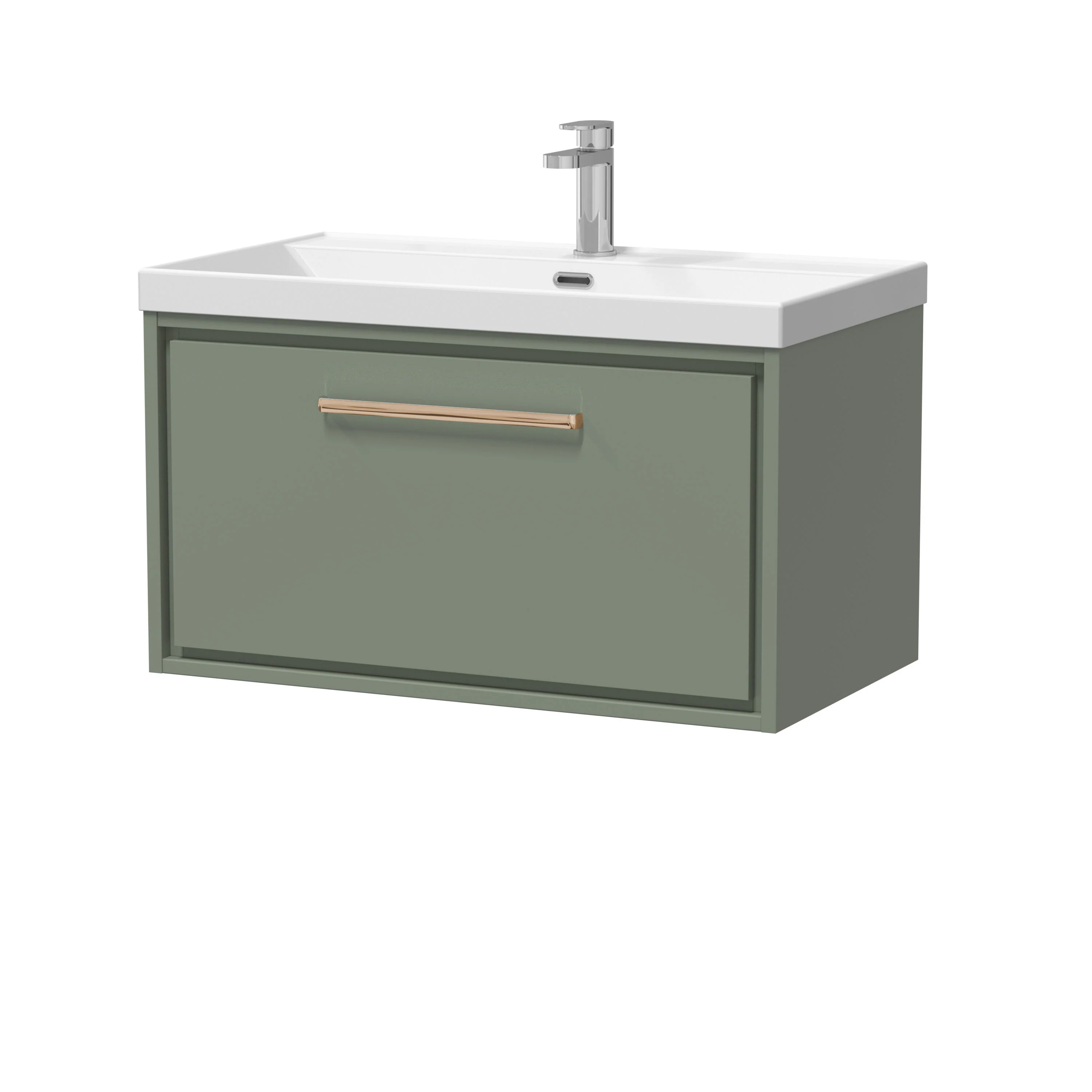 Hudson Reed Lille 800mm 1 Drawer Wall Hung Vanity Unit & Basin - Fern Green - Image 24