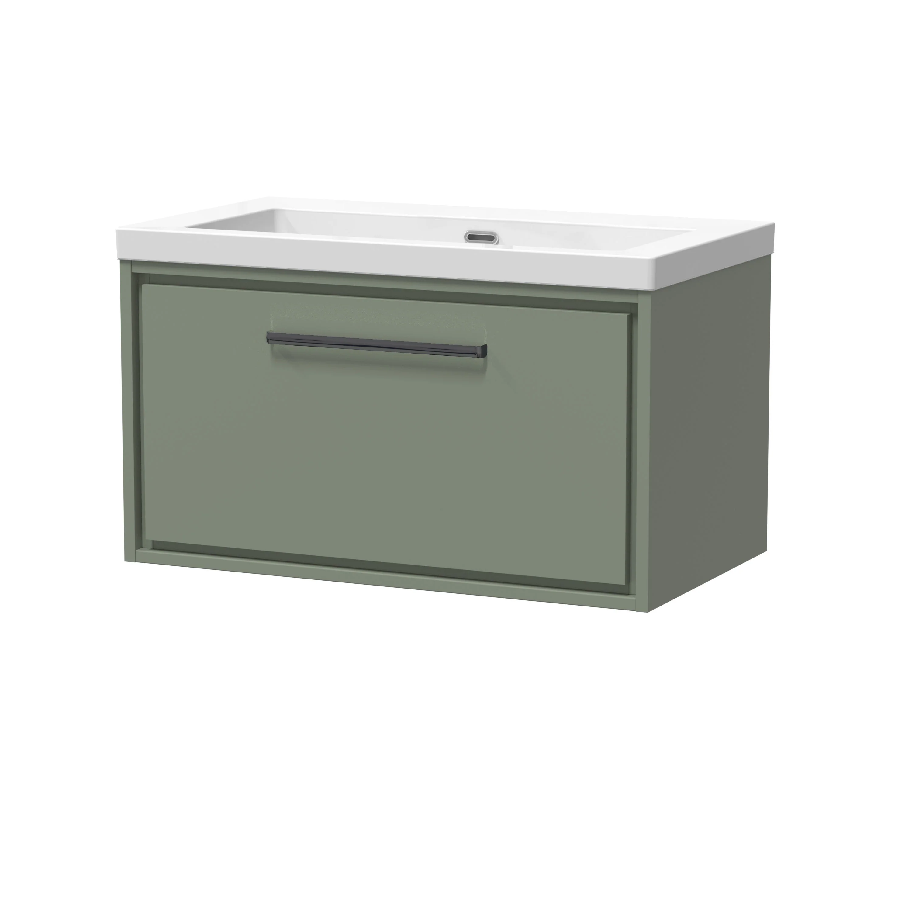 Hudson Reed Lille 800mm 1 Drawer Wall Hung Vanity Unit & Basin - Fern Green - Image 27