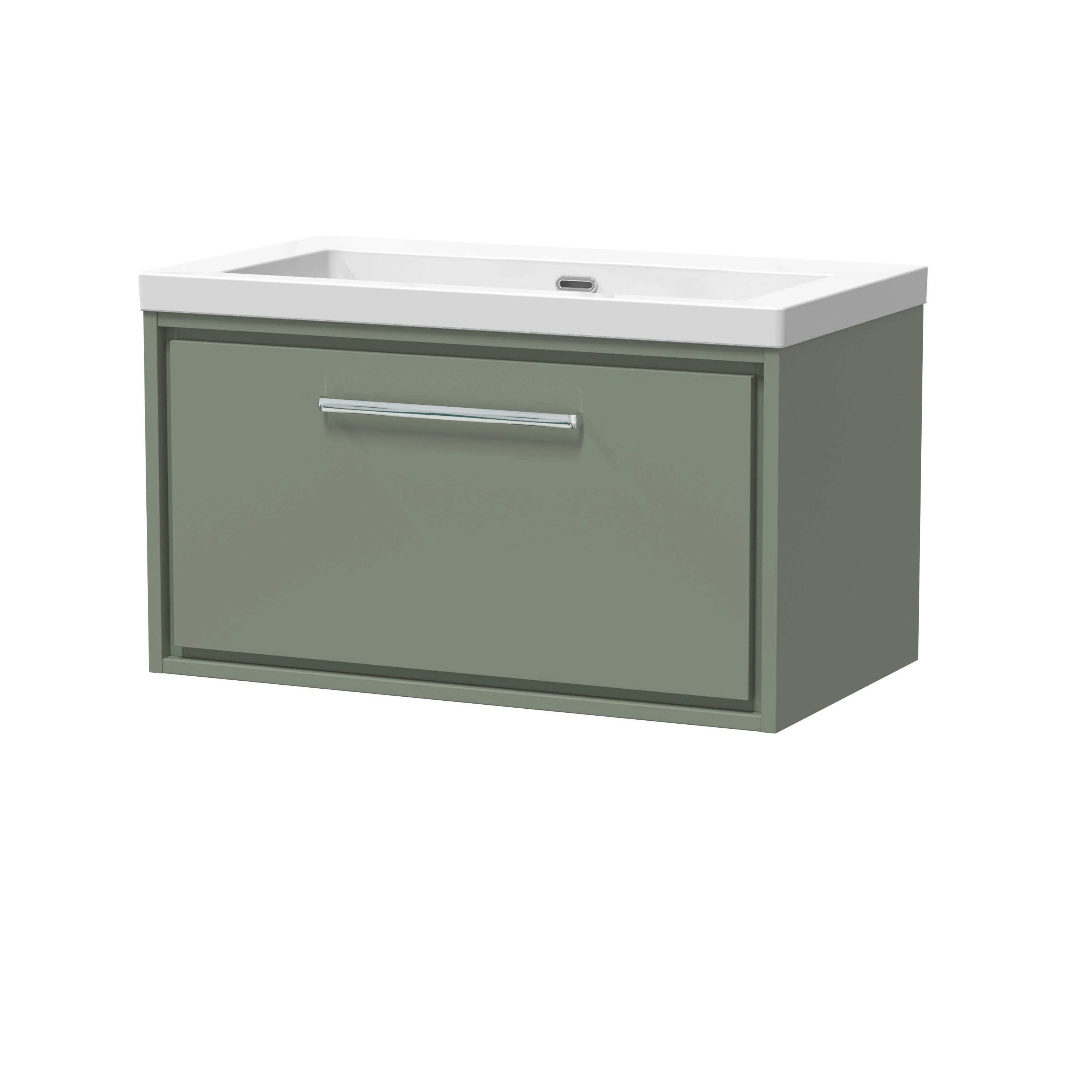 Hudson Reed Lille 800mm 1 Drawer Wall Hung Vanity Unit & Basin - Fern Green - Image 4