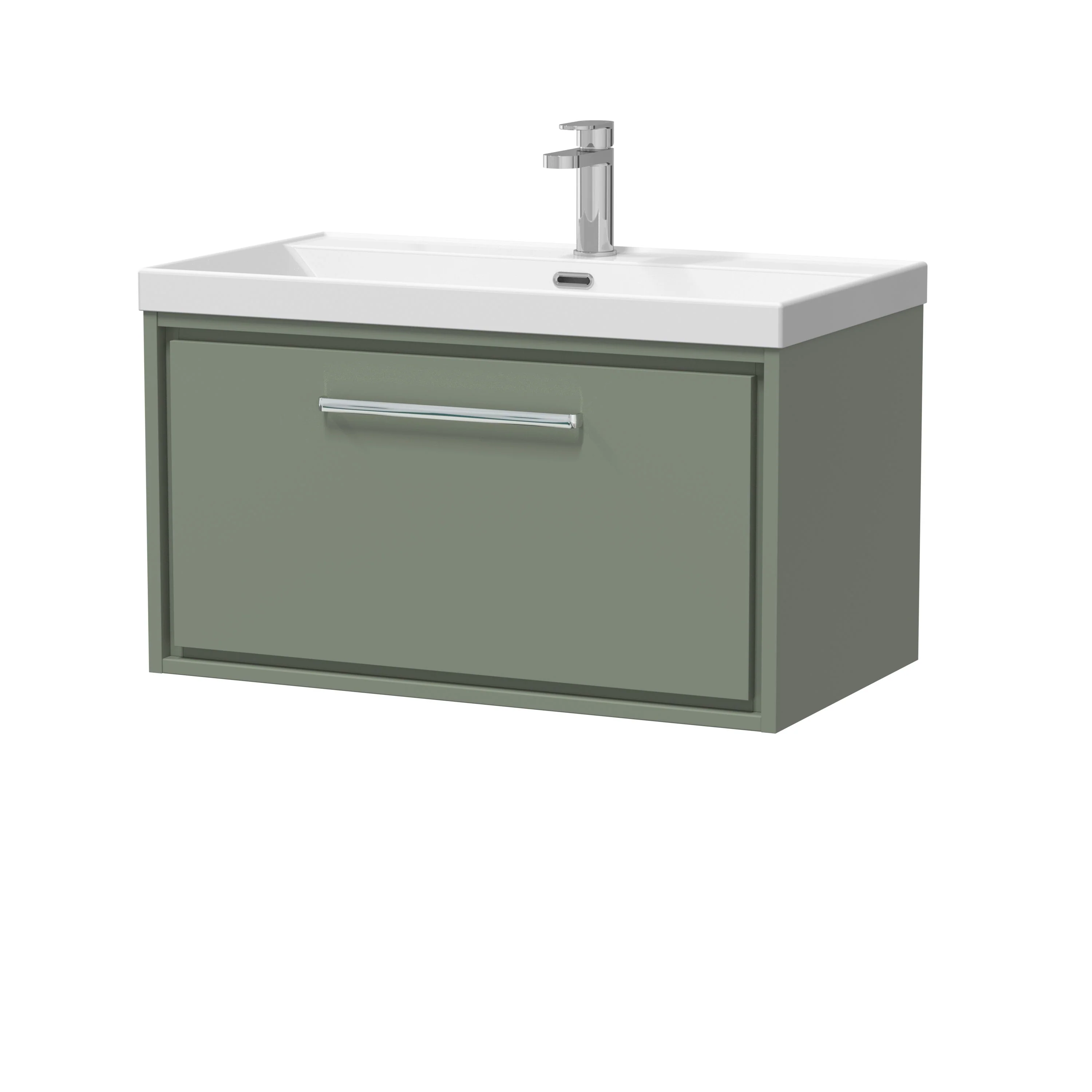 Hudson Reed Lille 800mm 1 Drawer Wall Hung Vanity Unit & Basin - Fern Green - Image 8
