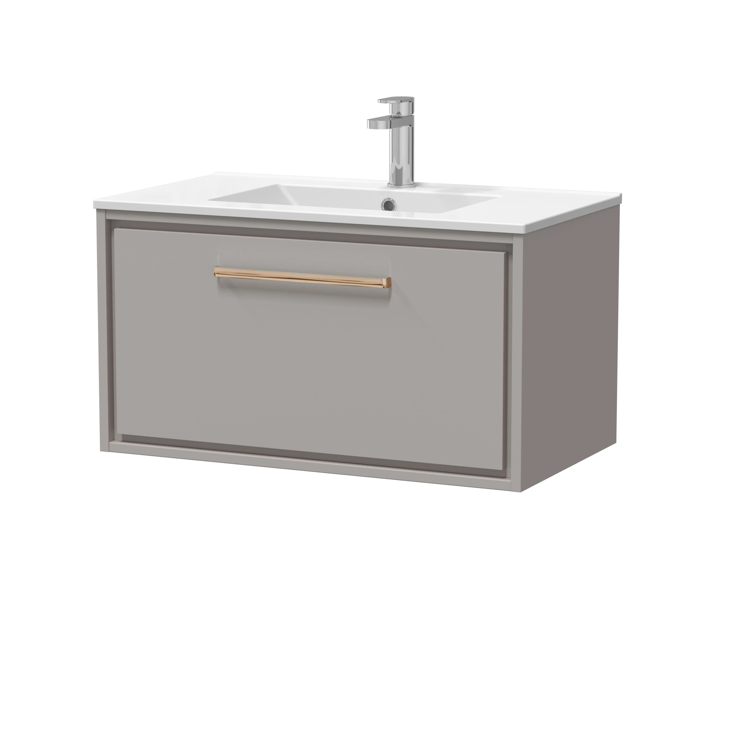 Hudson Reed Lille 800mm 1 Drawer Wall Hung Vanity Unit & Basin - Pebble Grey - Image 23