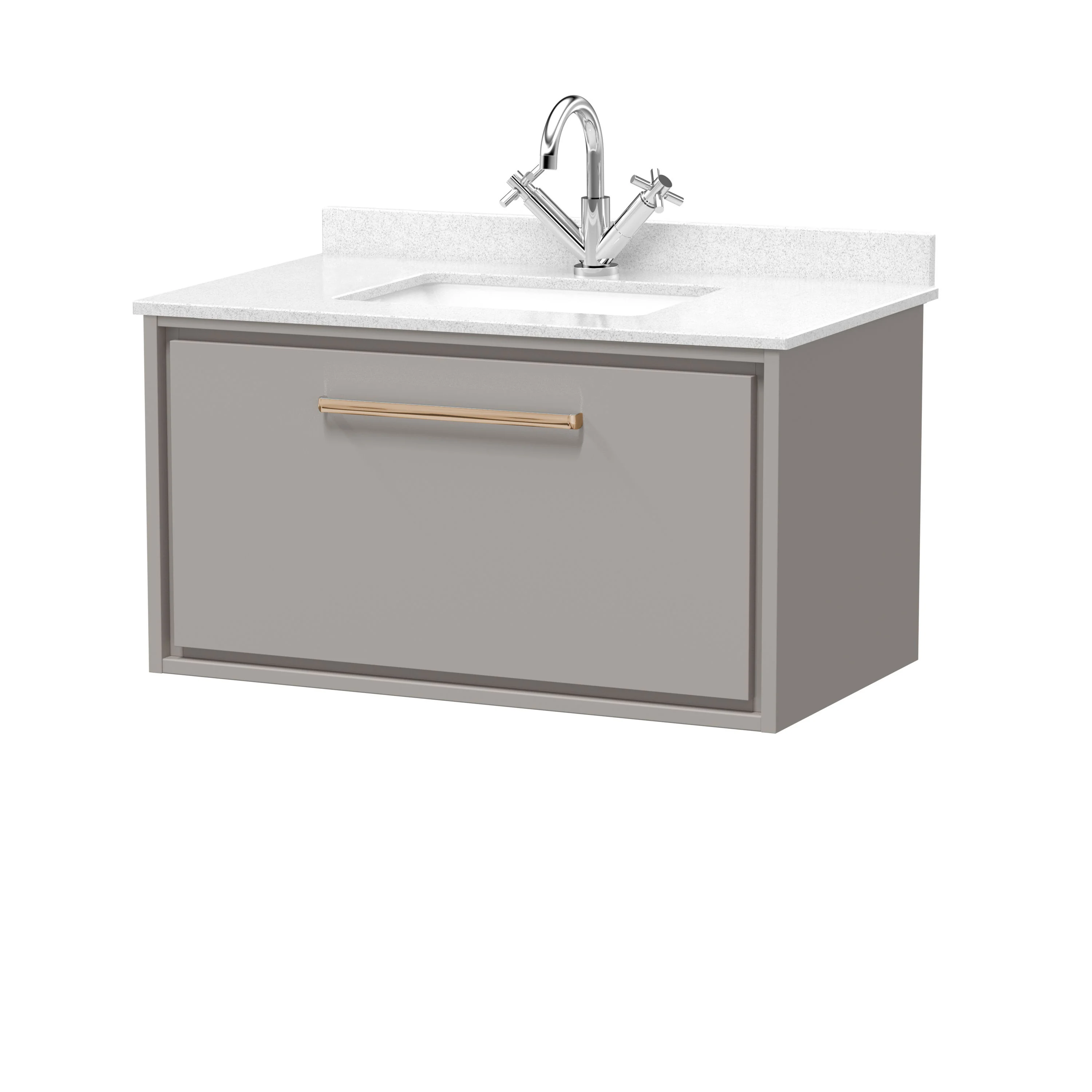 Hudson Reed Lille 800mm 1 Drawer Wall Hung Vanity Unit & Basin - Pebble Grey - Image 27