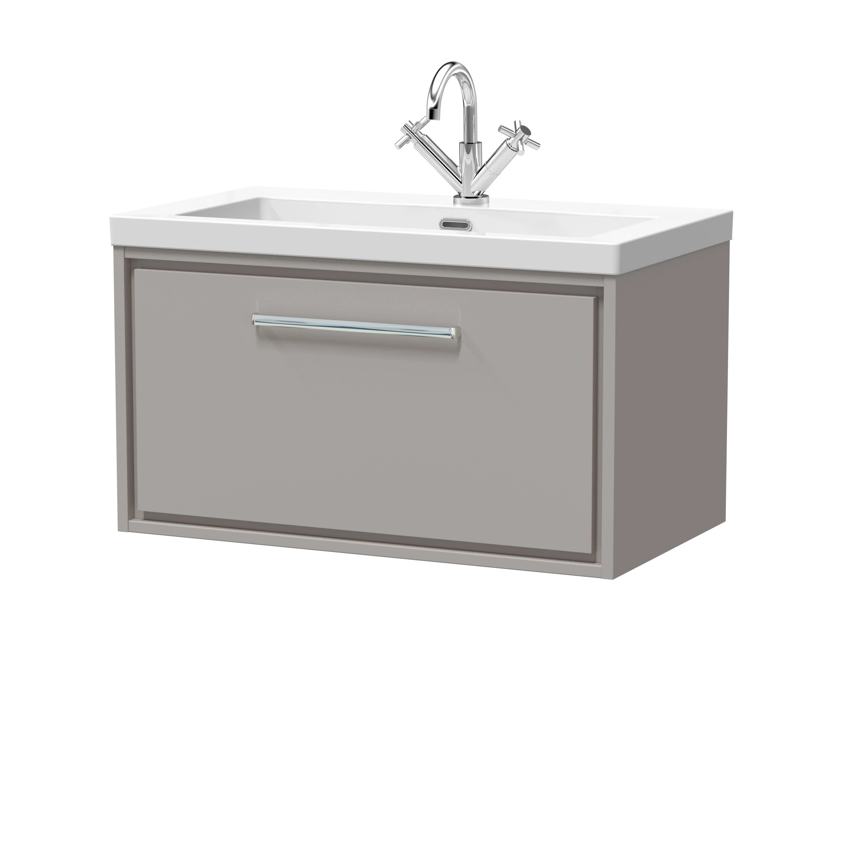 Hudson Reed Lille 800mm 1 Drawer Wall Hung Vanity Unit & Basin - Pebble Grey - Image 5