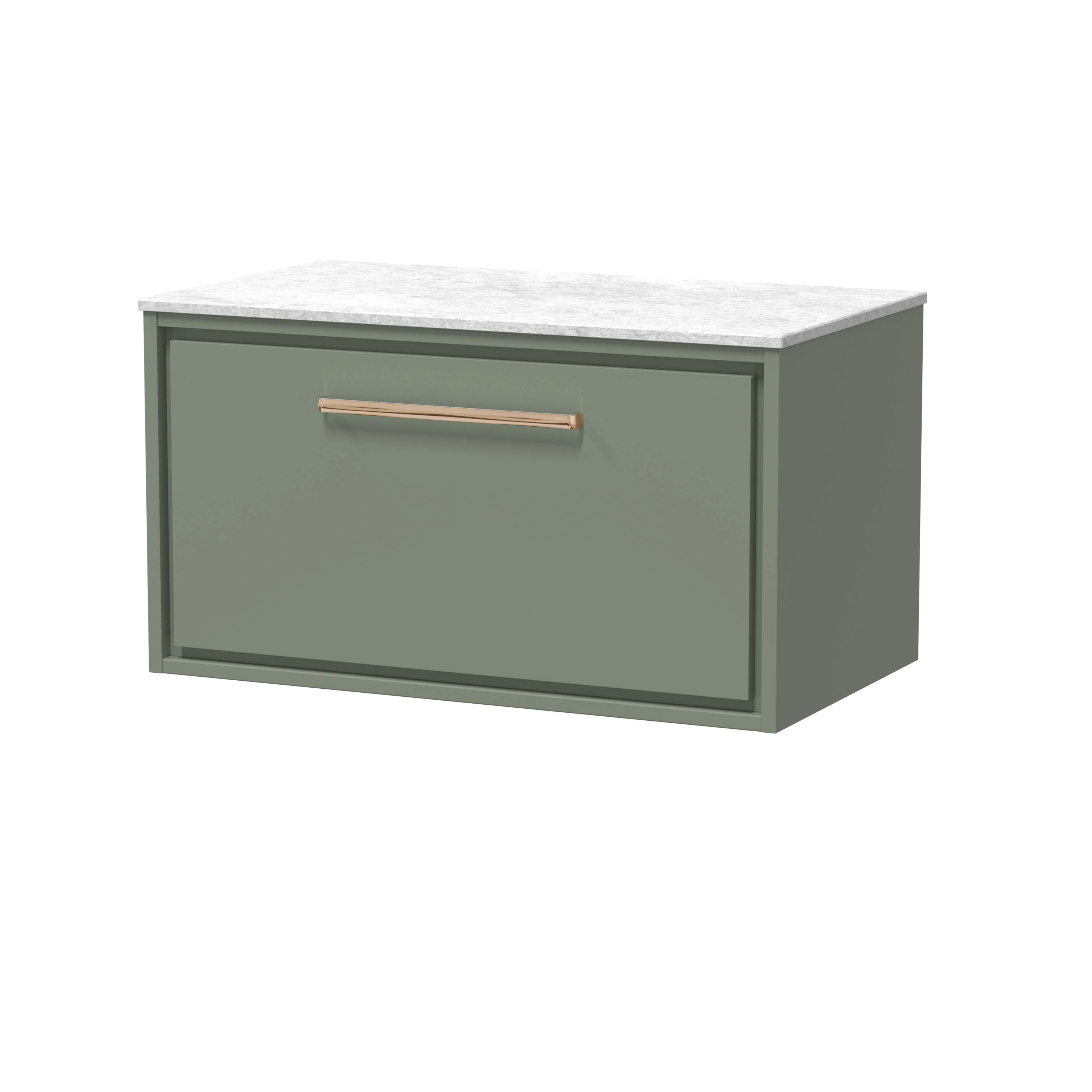 Hudson Reed Lille 800mm 1 Drawer Wall Hung Vanity Unit - Fern Green - Image 11