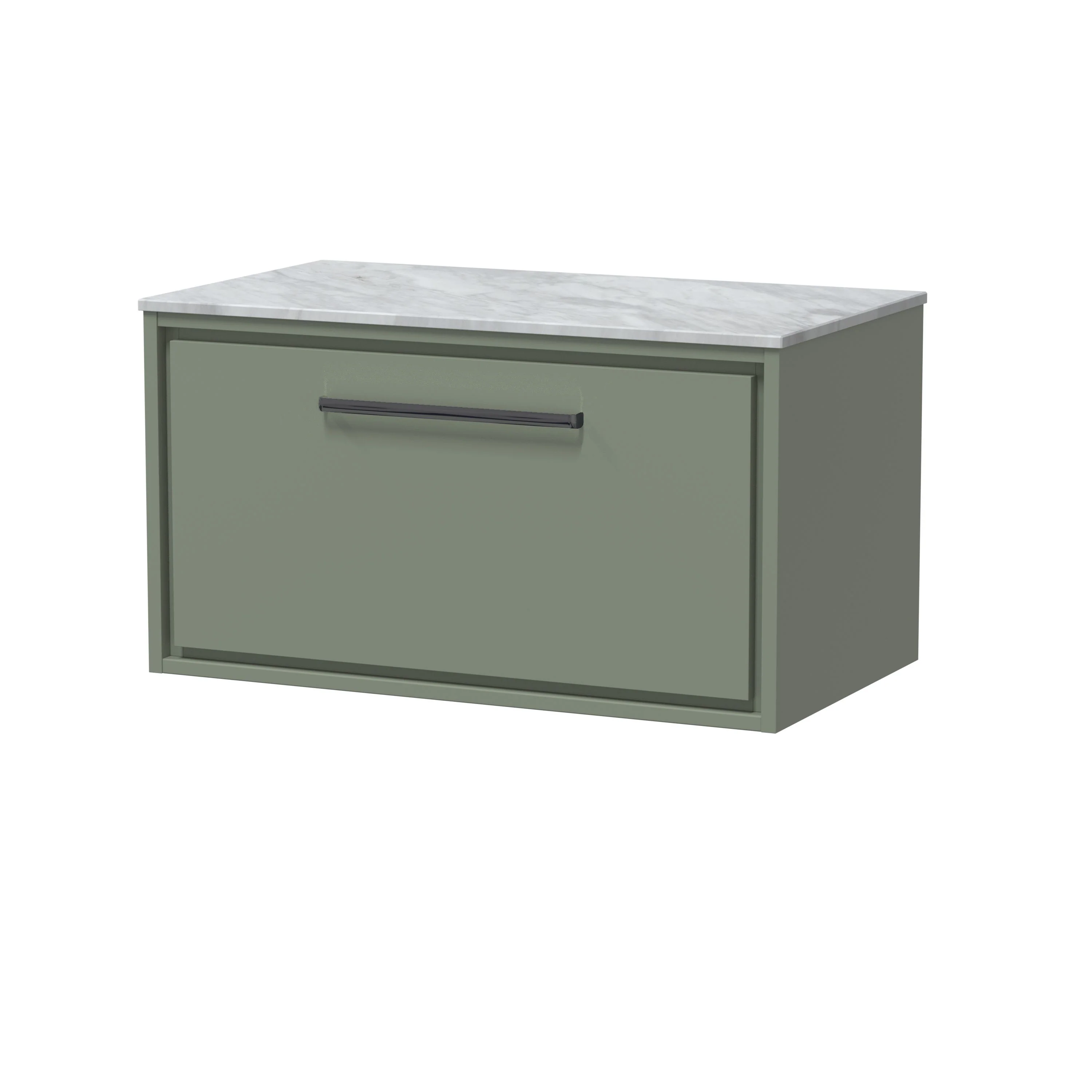 Hudson Reed Lille 800mm 1 Drawer Wall Hung Vanity Unit - Fern Green - Image 12