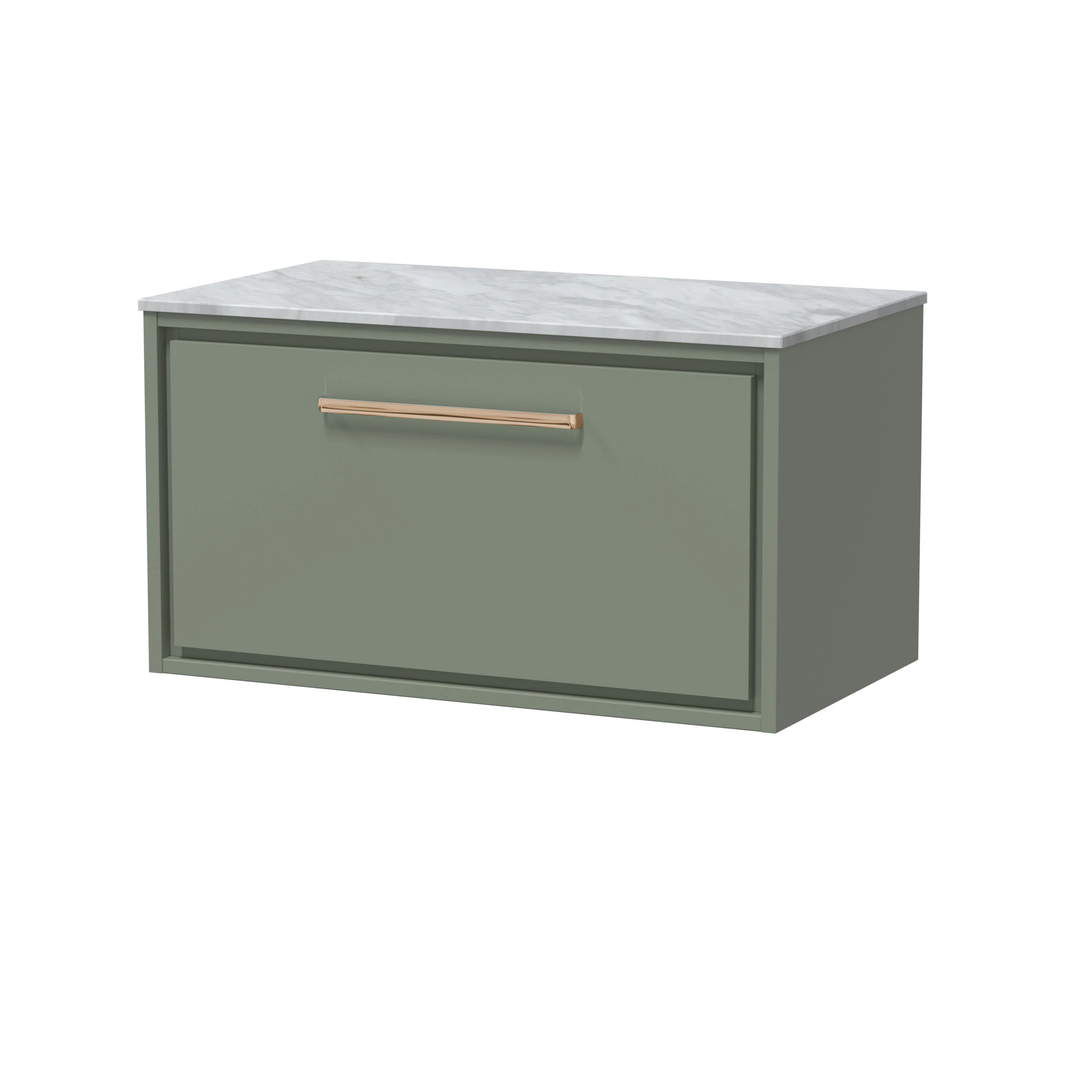 Hudson Reed Lille 800mm 1 Drawer Wall Hung Vanity Unit - Fern Green - Image 13