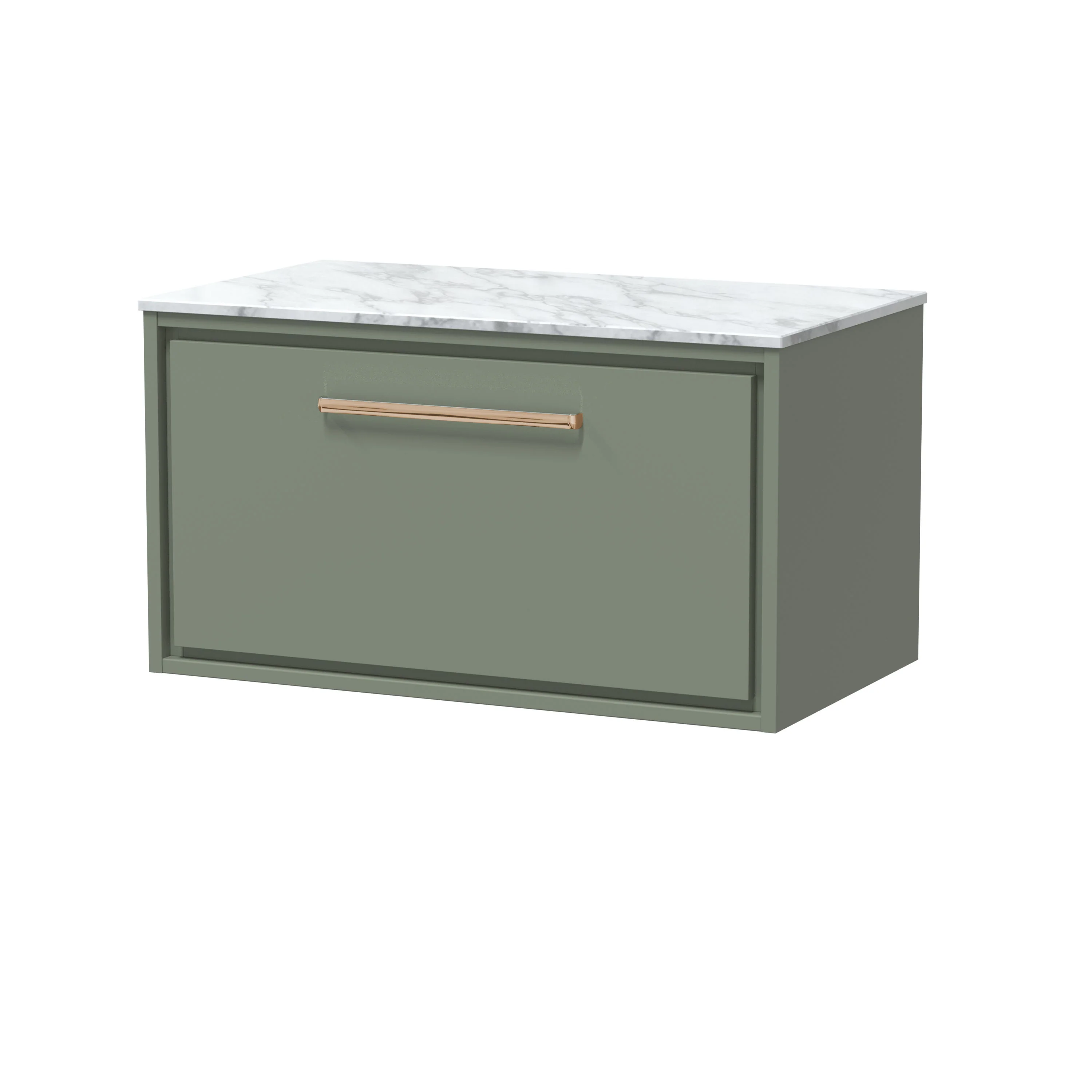 Hudson Reed Lille 800mm 1 Drawer Wall Hung Vanity Unit - Fern Green - Image 15
