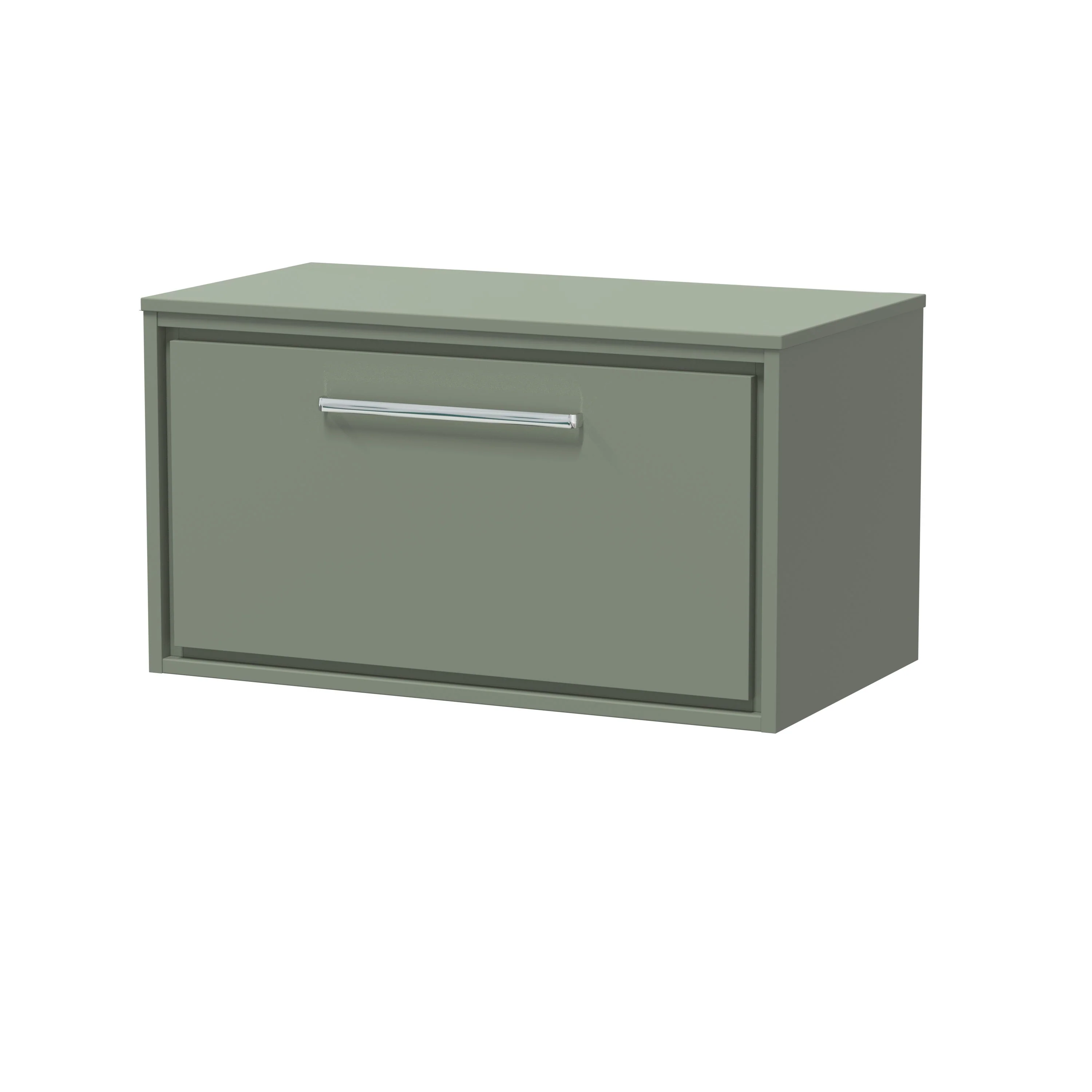 Hudson Reed Lille 800mm 1 Drawer Wall Hung Vanity Unit - Fern Green - Image 2