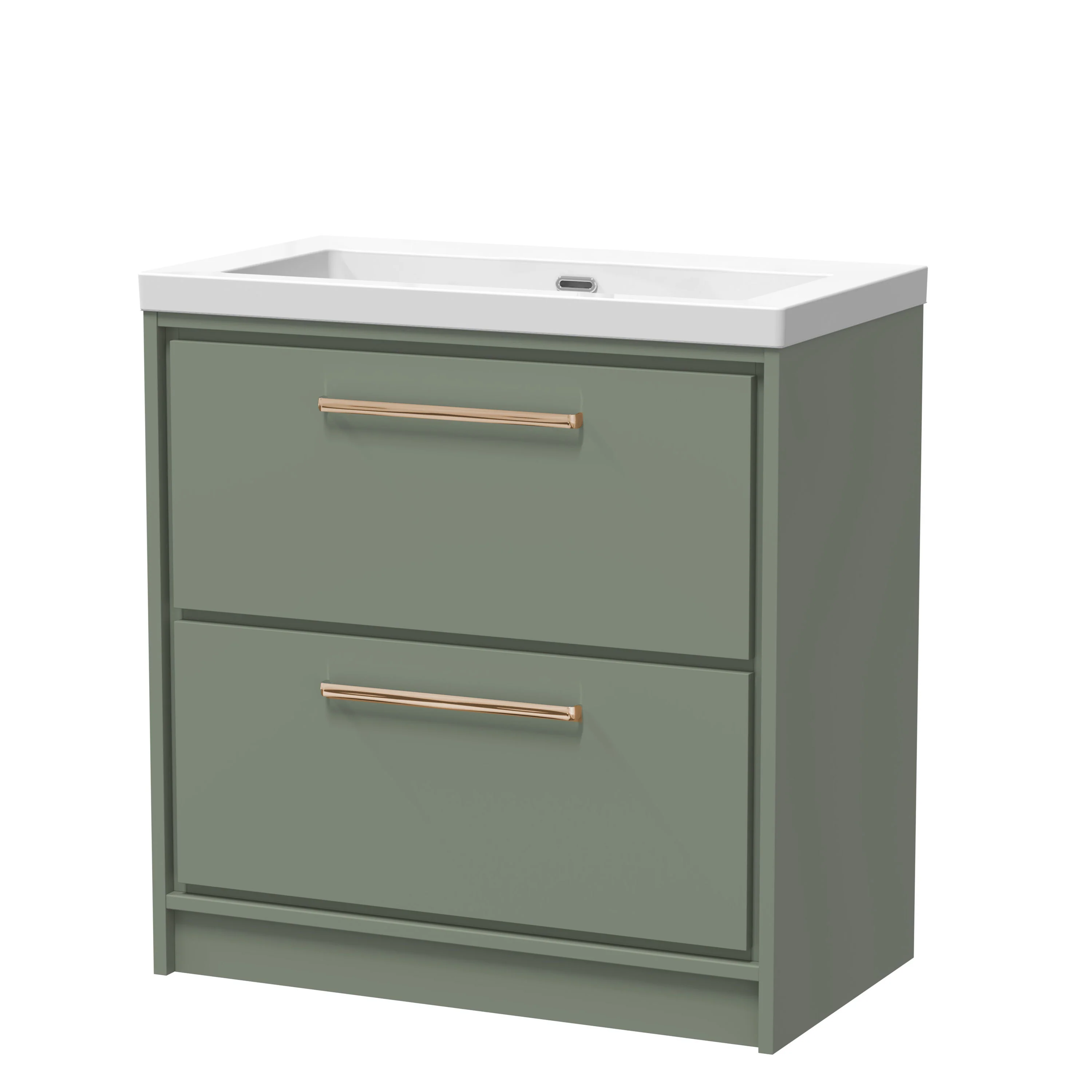 Hudson Reed Lille 800mm 2-Drawer Floor Standing Vanity Unit & Basin - Fern Green - Image 17