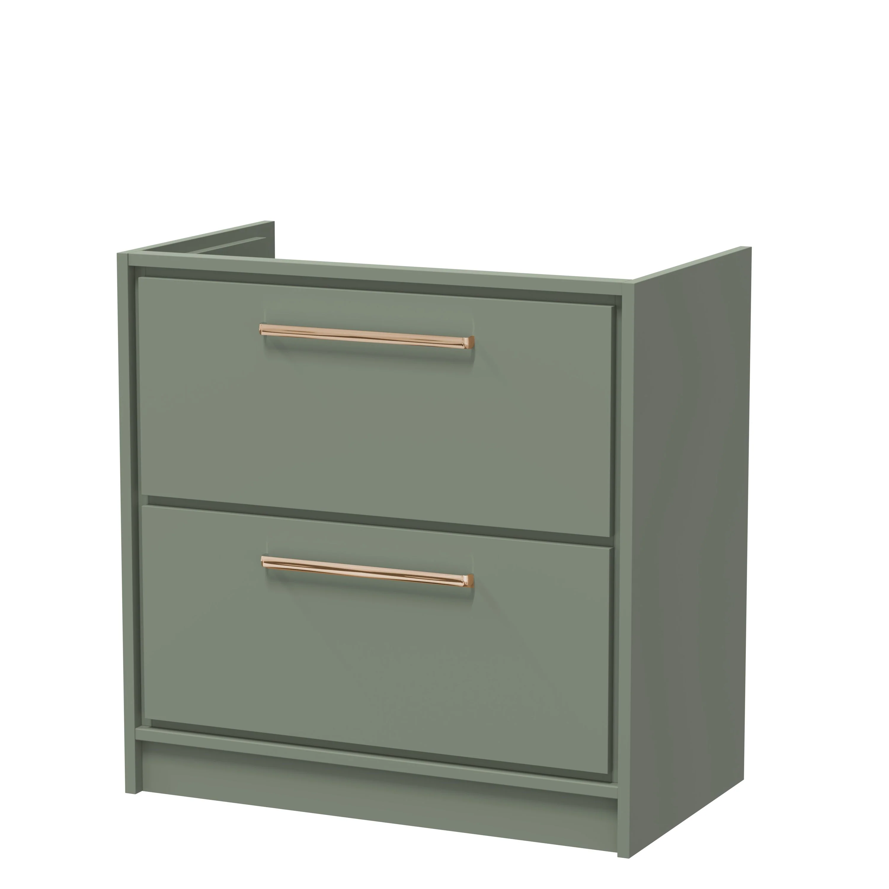 Hudson Reed Lille 800mm 2-Drawer Floor Standing Vanity Unit - Fern Green - Image 3