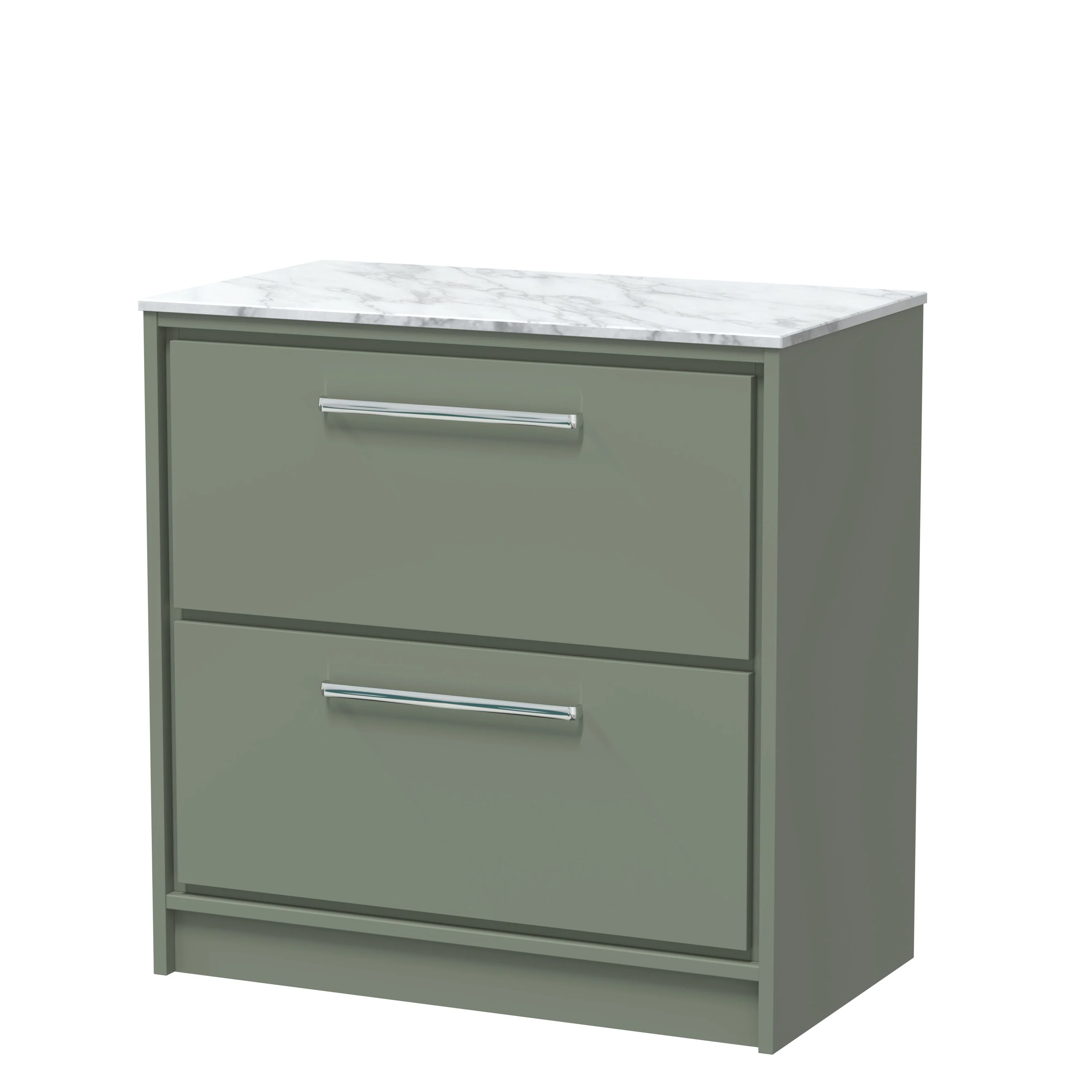 Hudson Reed Lille 800mm 2-Drawer Floor Standing Vanity Unit - Fern Green - Image 4