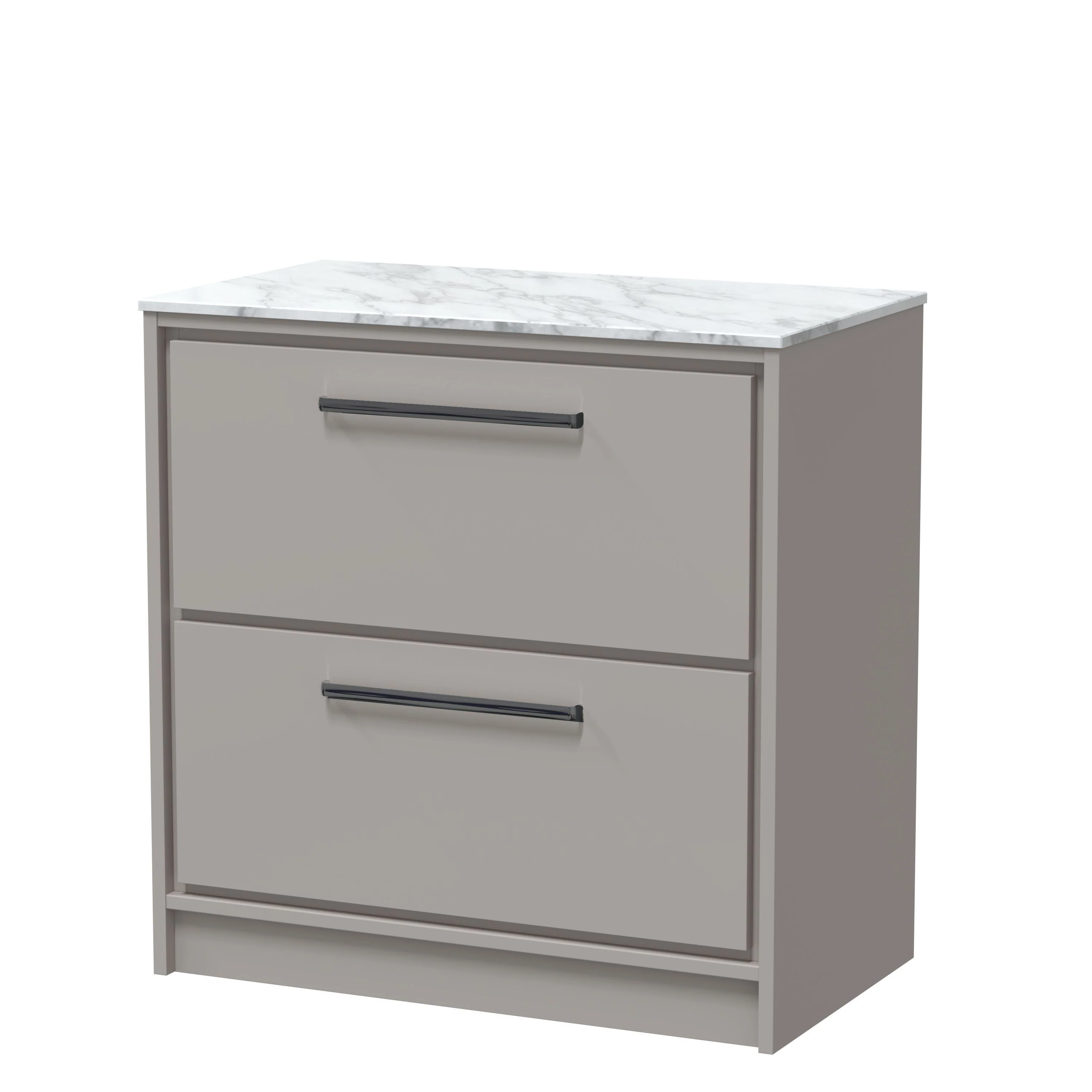 Hudson Reed Lille 800mm 2-Drawer Floor Standing Vanity Unit - Pebble Grey - Image 14