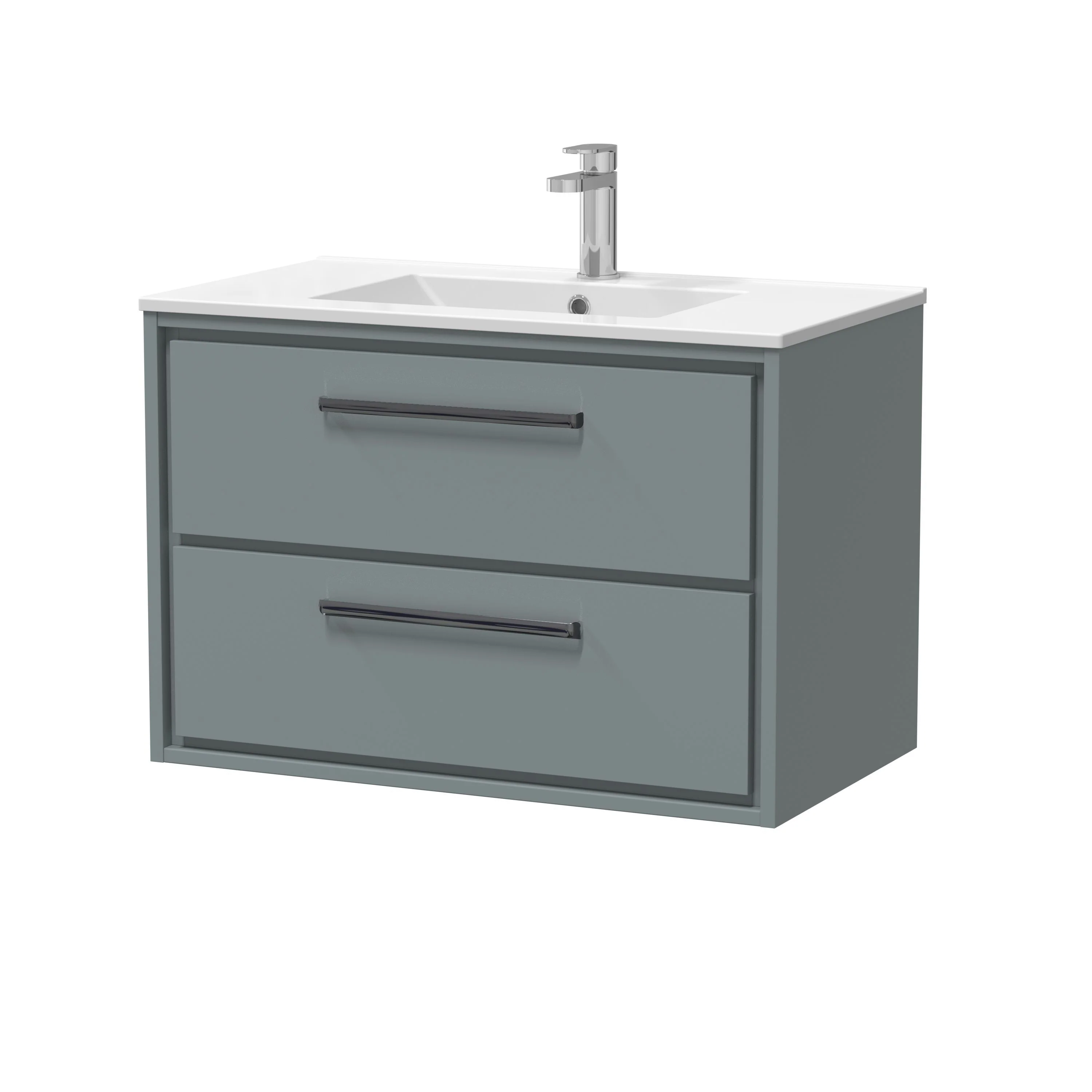 Hudson Reed Lille 800mm 2-Drawer Wall Hung Vanity Unit & Basin - Coastal Grey - Image 15