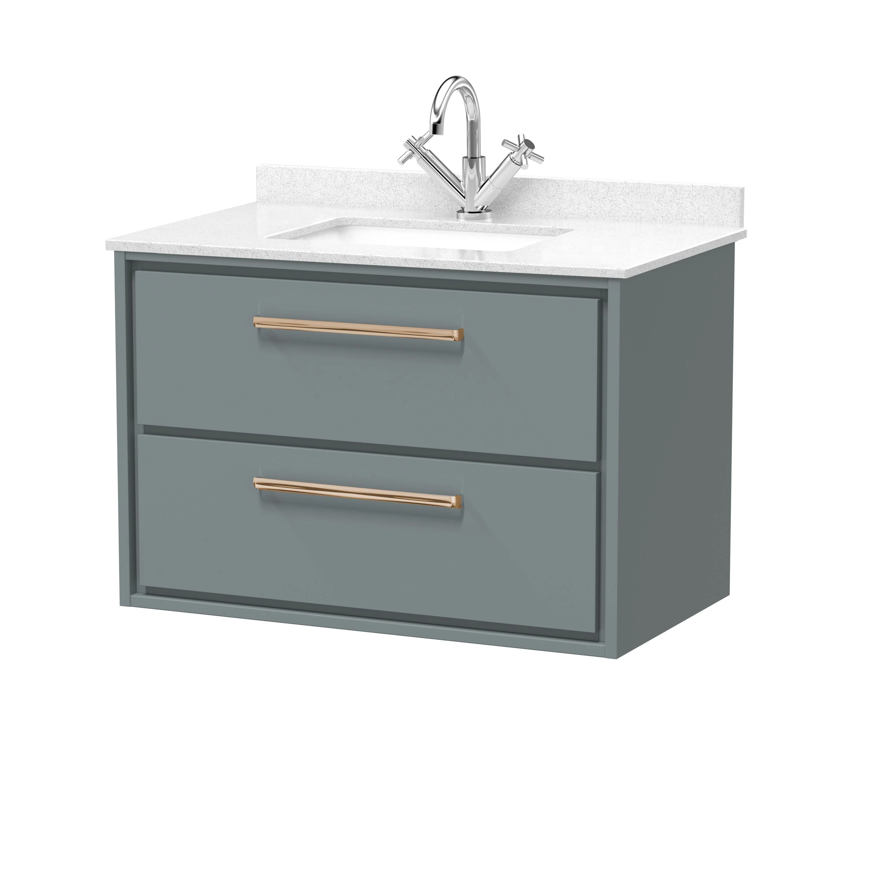 Hudson Reed Lille 800mm 2-Drawer Wall Hung Vanity Unit & Basin - Coastal Grey - Image 26