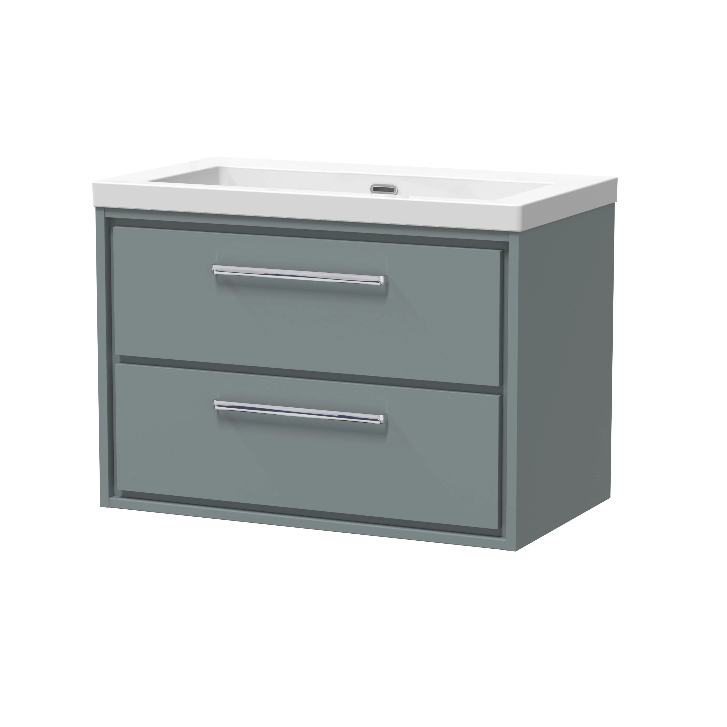 Hudson Reed Lille 800mm 2-Drawer Wall Hung Vanity Unit & Basin - Coastal Grey - Image 4