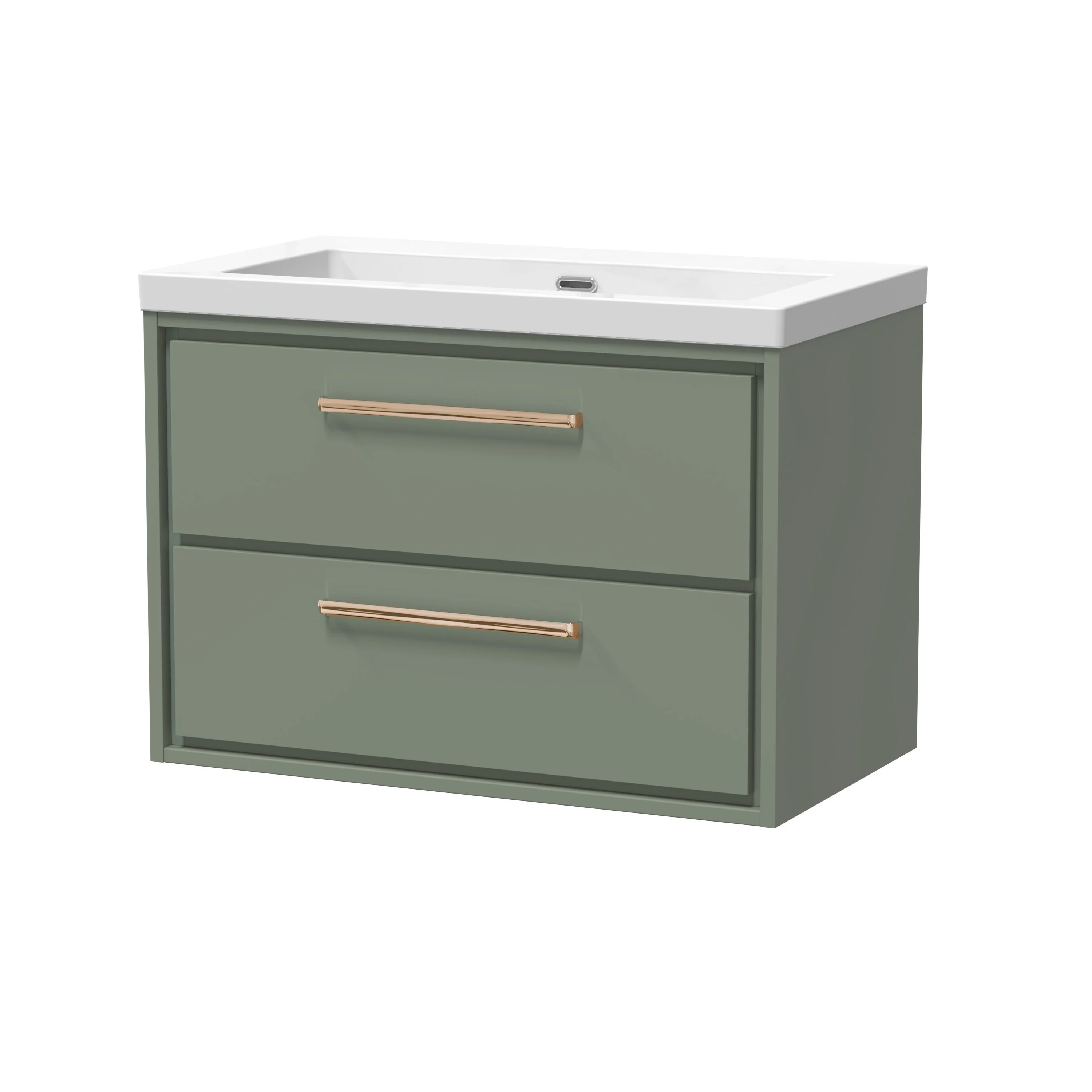 Hudson Reed Lille 800mm 2-Drawer Wall Hung Vanity Unit & Basin - Fern Green - Image 20