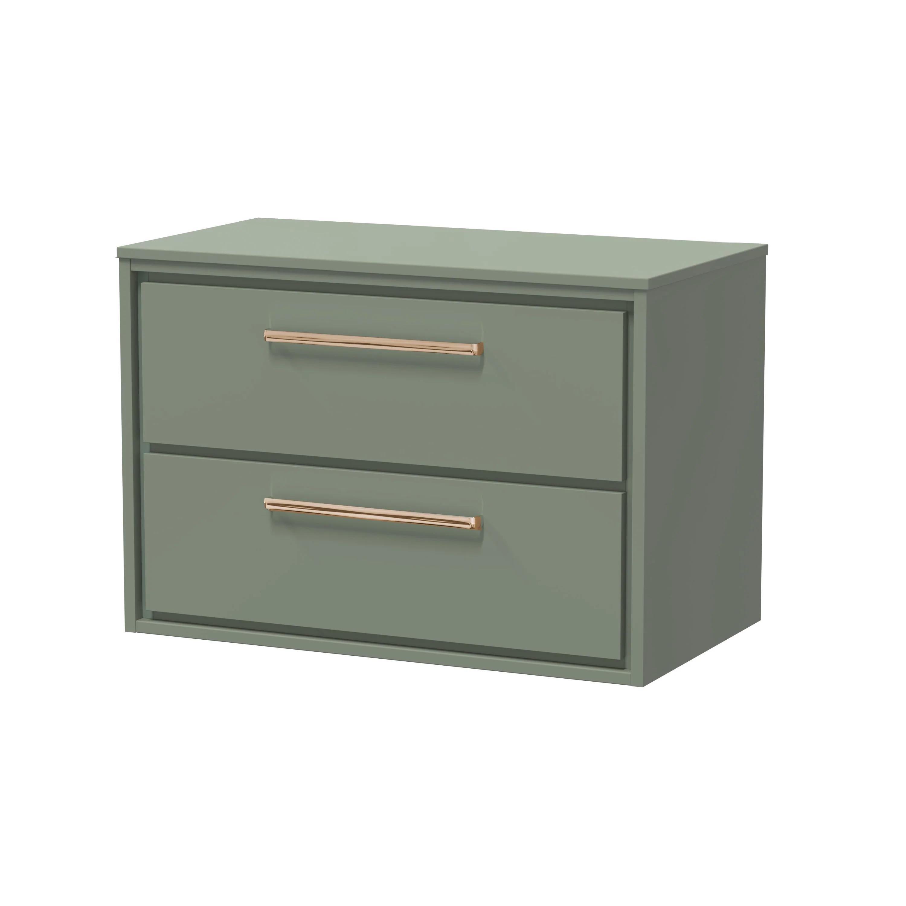 Hudson Reed Lille 800mm 2-Drawer Wall Hung Vanity Unit - Fern Green - Image 11