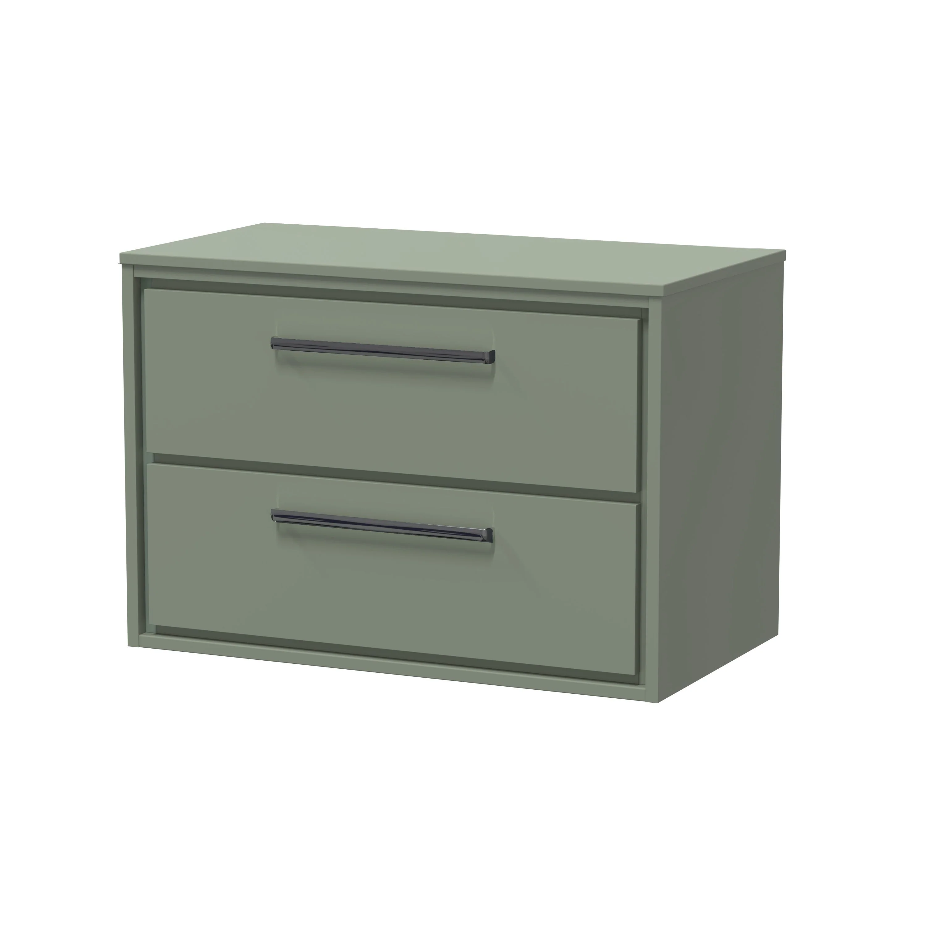 Hudson Reed Lille 800mm 2-Drawer Wall Hung Vanity Unit - Fern Green - Image 12