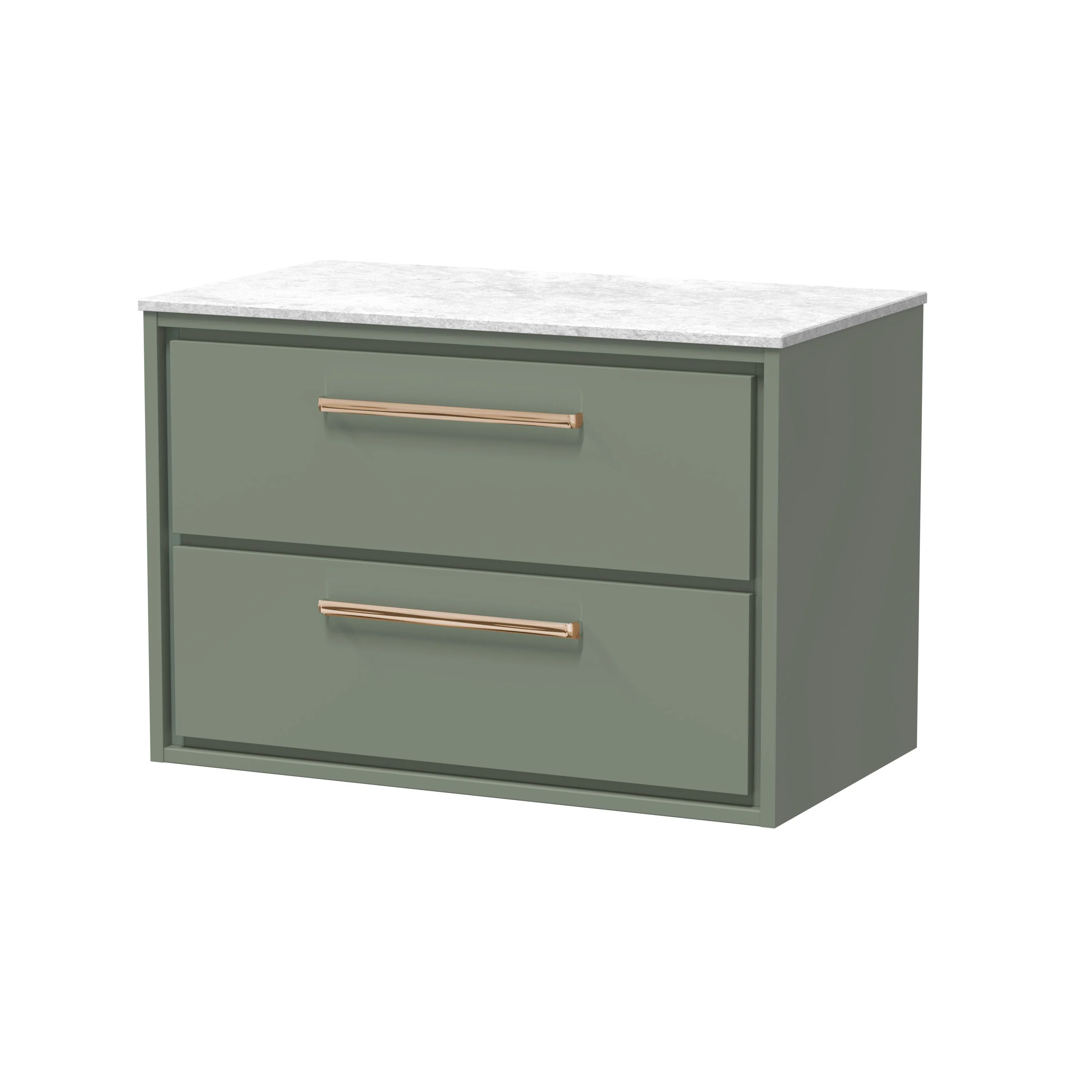 Hudson Reed Lille 800mm 2-Drawer Wall Hung Vanity Unit - Fern Green - Image 13