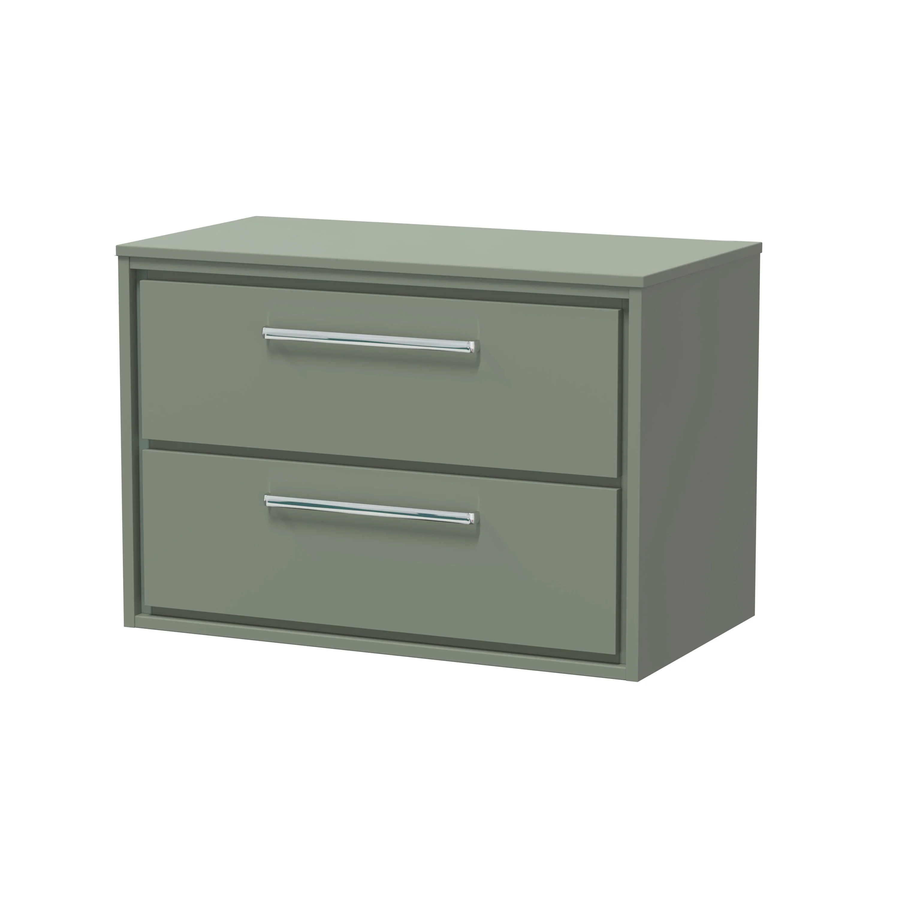 Hudson Reed Lille 800mm 2-Drawer Wall Hung Vanity Unit - Fern Green - Image 2