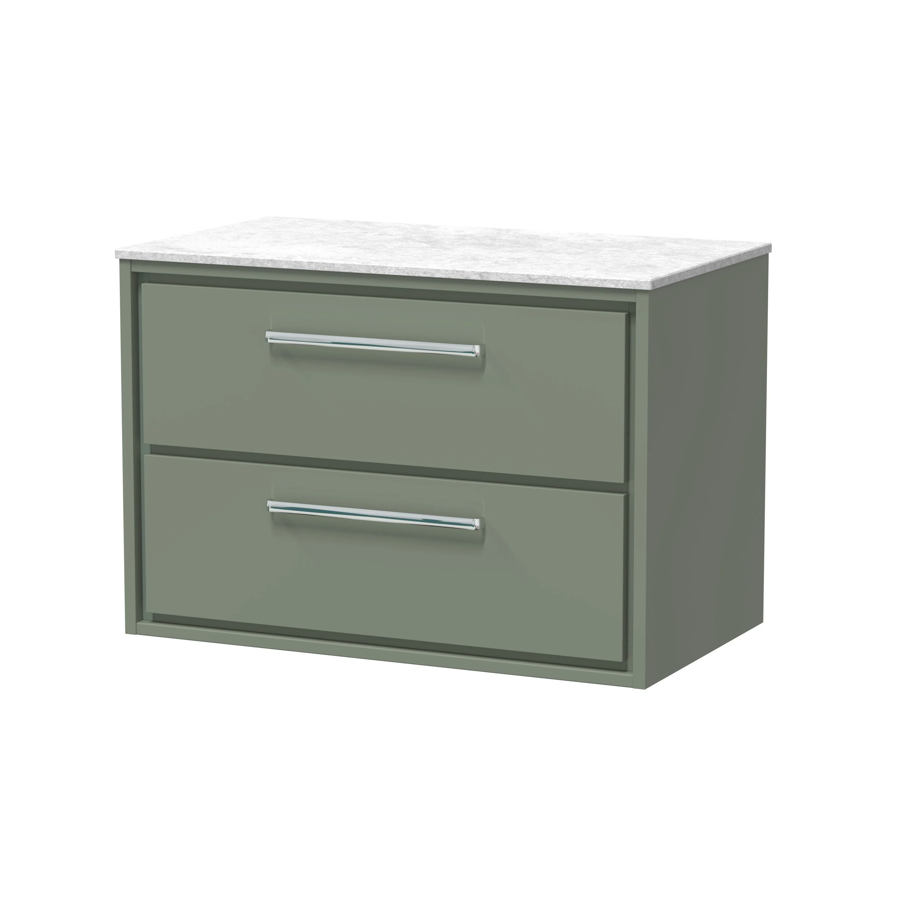 Hudson Reed Lille 800mm 2-Drawer Wall Hung Vanity Unit - Fern Green - Image 3