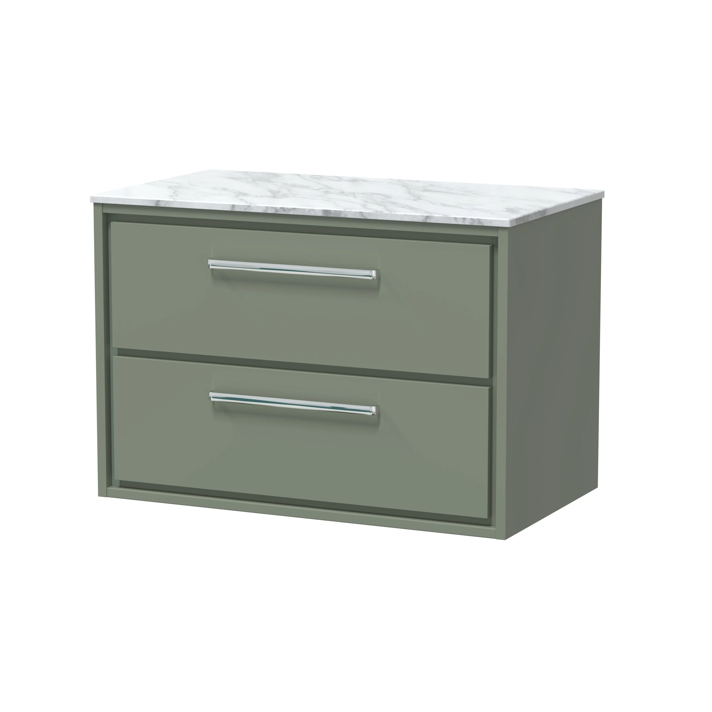 Hudson Reed Lille 800mm 2-Drawer Wall Hung Vanity Unit - Fern Green - Image 5