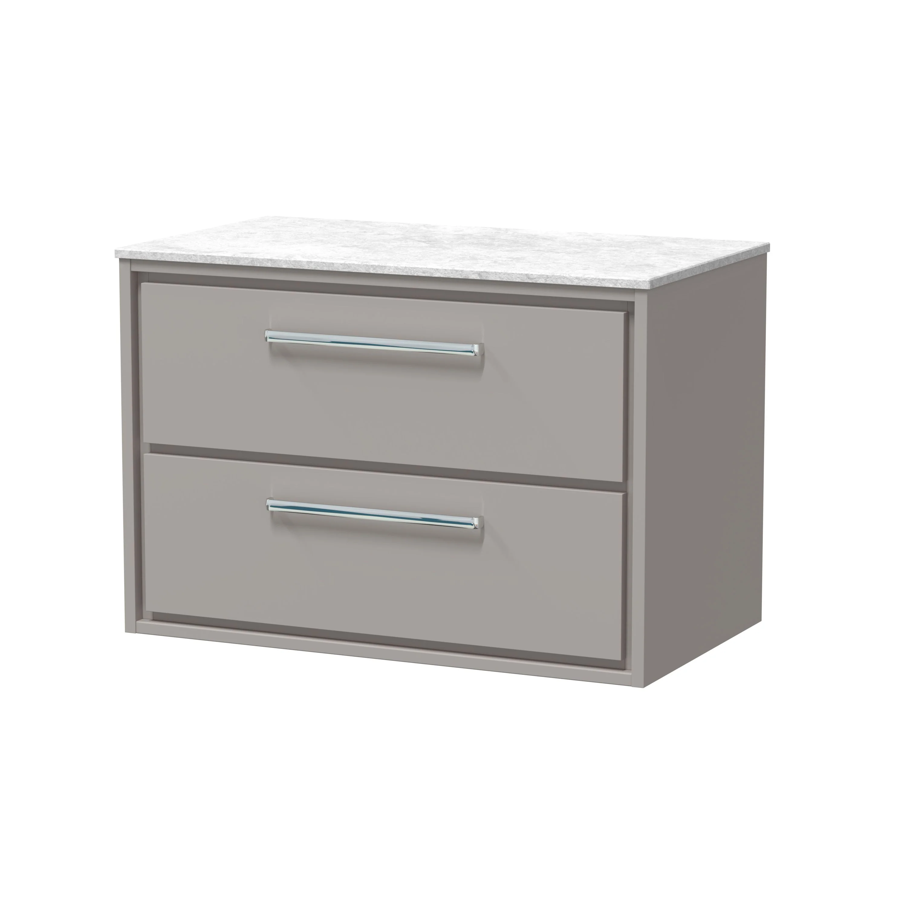 Hudson Reed Lille 800mm 2-Drawer Wall Hung Vanity Unit - Pebble Grey - Image 10