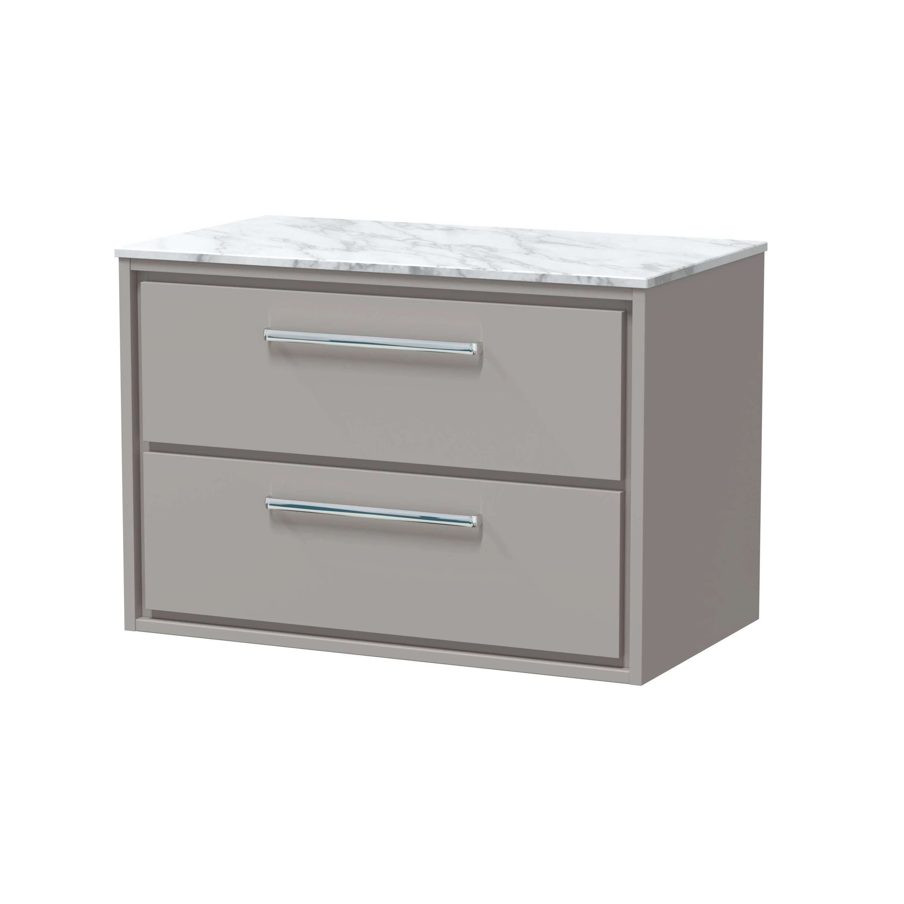Hudson Reed Lille 800mm 2-Drawer Wall Hung Vanity Unit - Pebble Grey - Image 13
