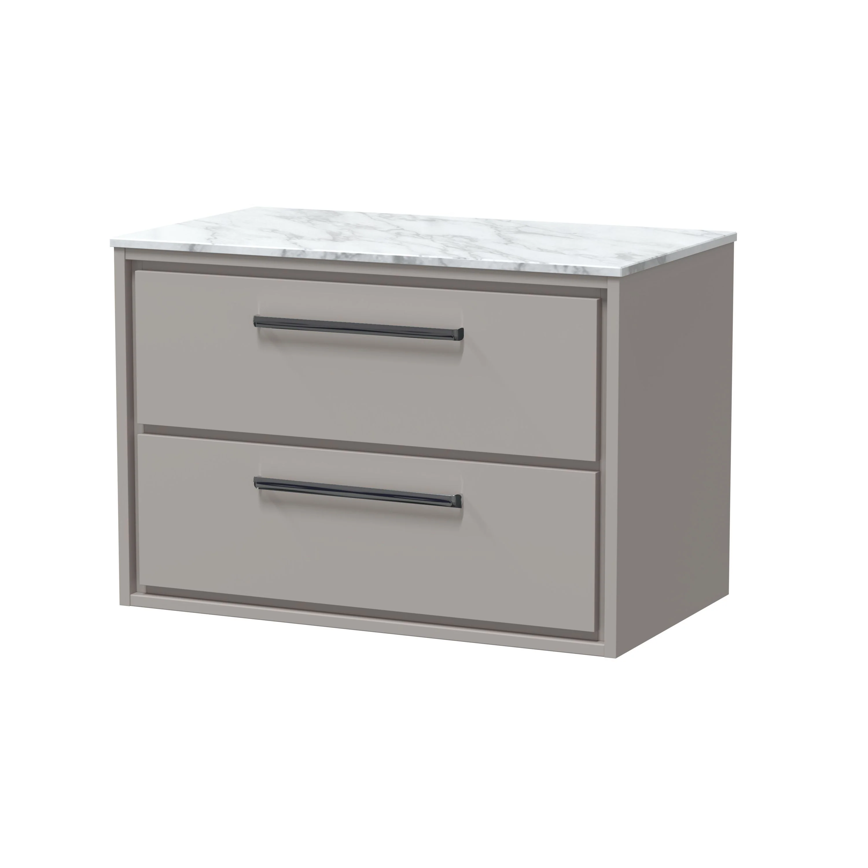 Hudson Reed Lille 800mm 2-Drawer Wall Hung Vanity Unit - Pebble Grey - Image 15