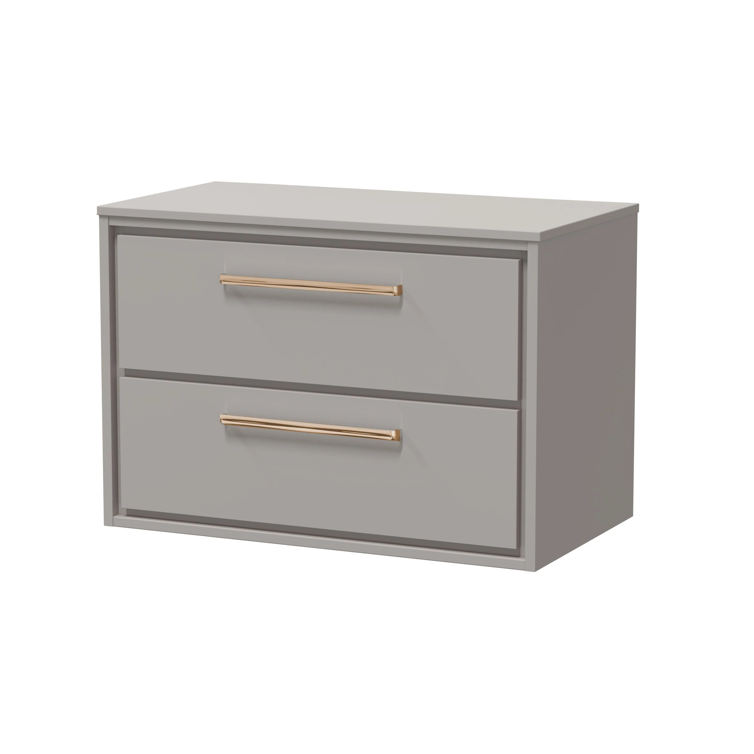 Hudson Reed Lille 800mm 2-Drawer Wall Hung Vanity Unit - Pebble Grey - Image 6