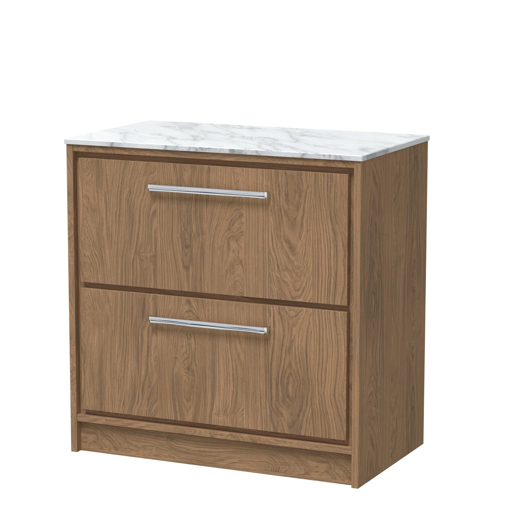 Hudson Reed Lille 800mm Floor Standing 2-Drawer Vanity Unit - Antique Oak