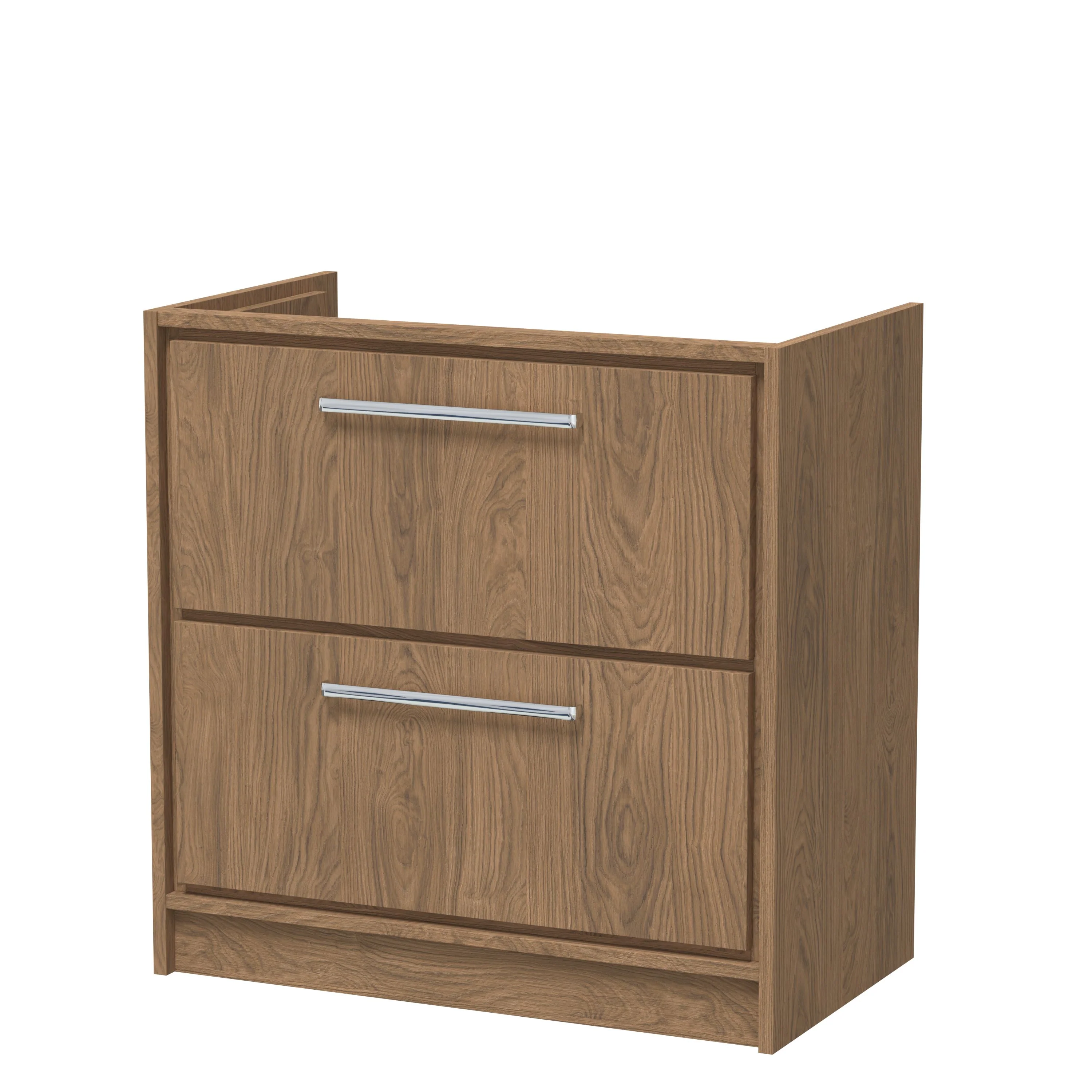 Hudson Reed Lille 800mm Floor Standing 2-Drawer Vanity Unit - Antique Oak - Image 2