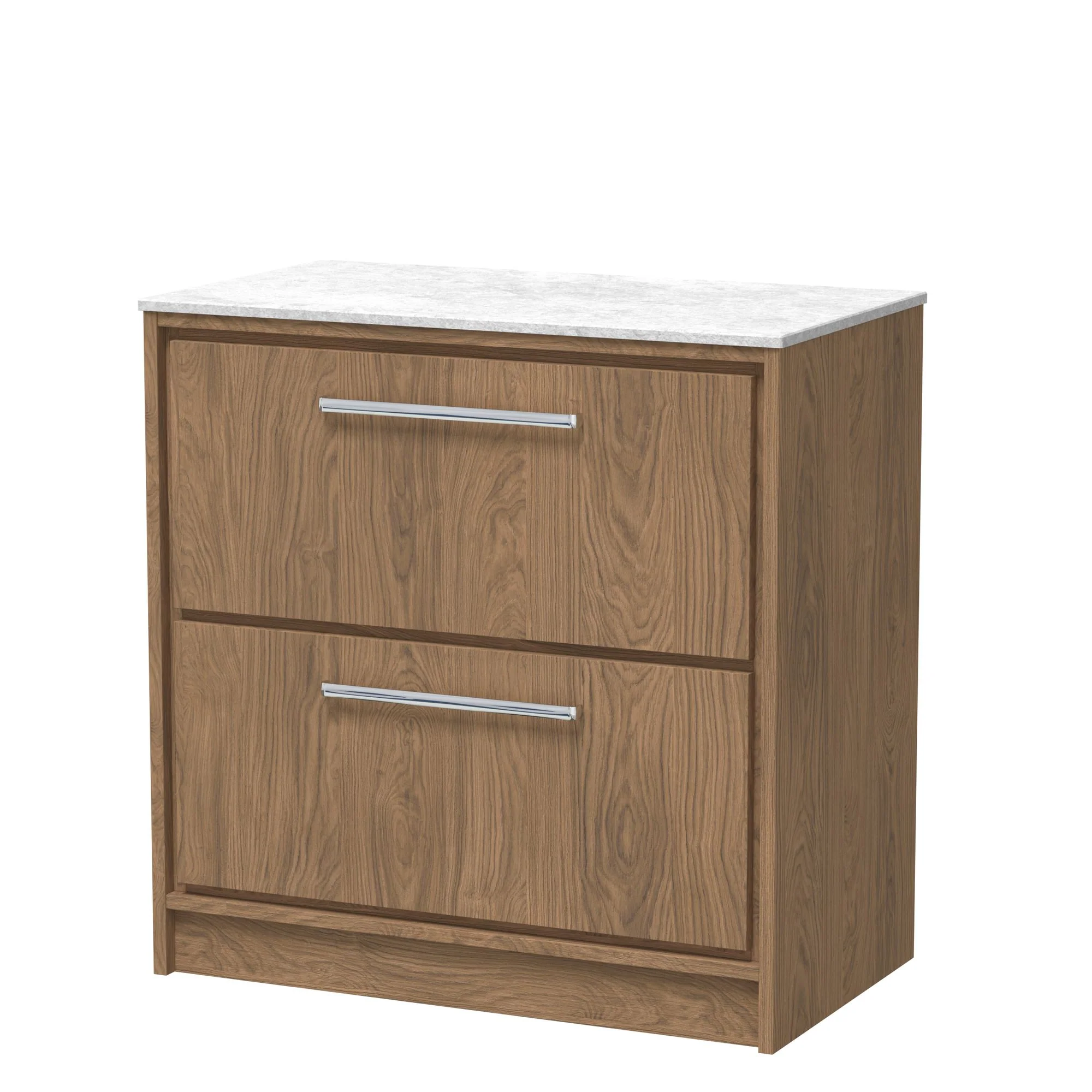 Hudson Reed Lille 800mm Floor Standing 2-Drawer Vanity Unit - Antique Oak - Image 4