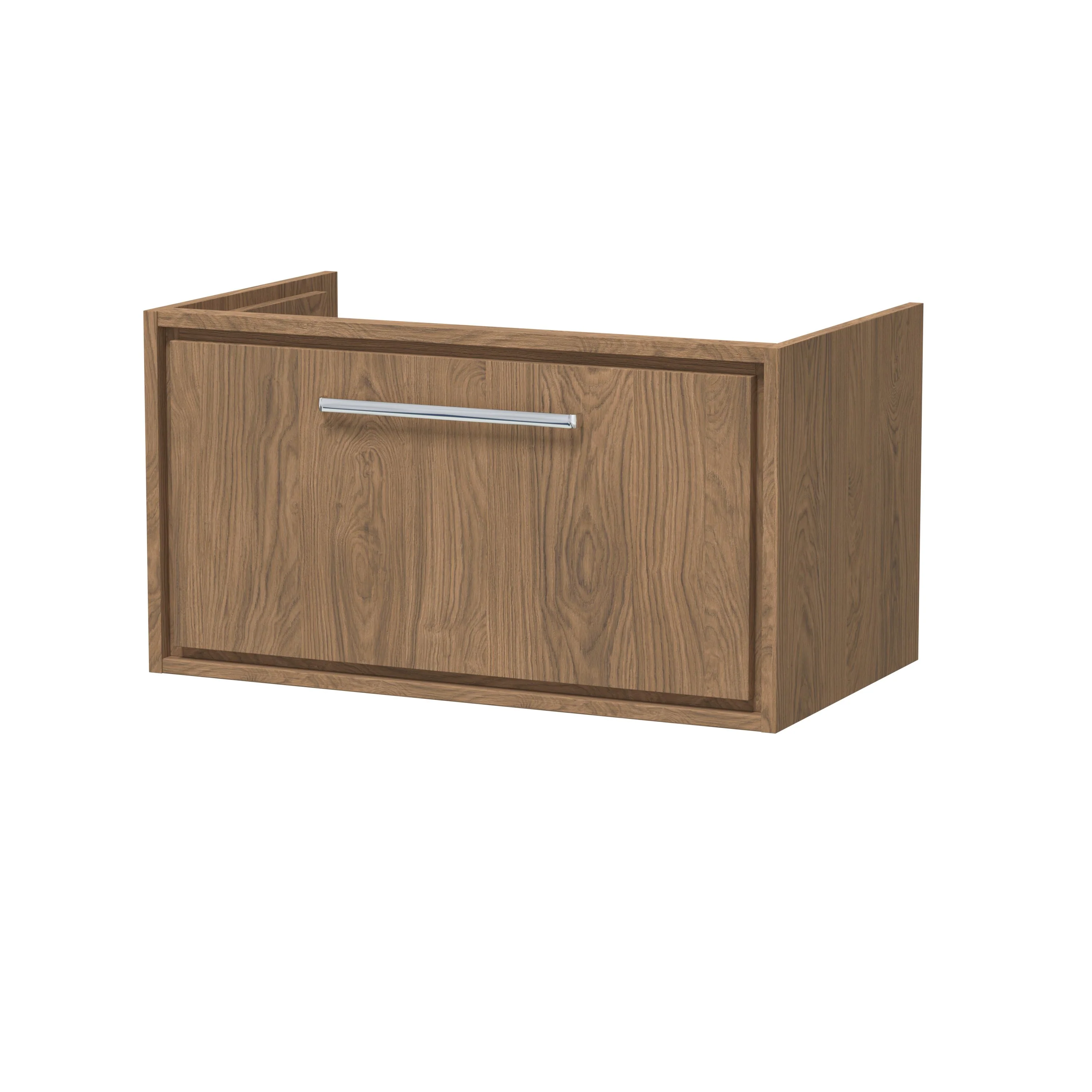 Hudson Reed Lille 800mm Wall Hung 1 Drawer Vanity Unit - Antique Oak - Image 2