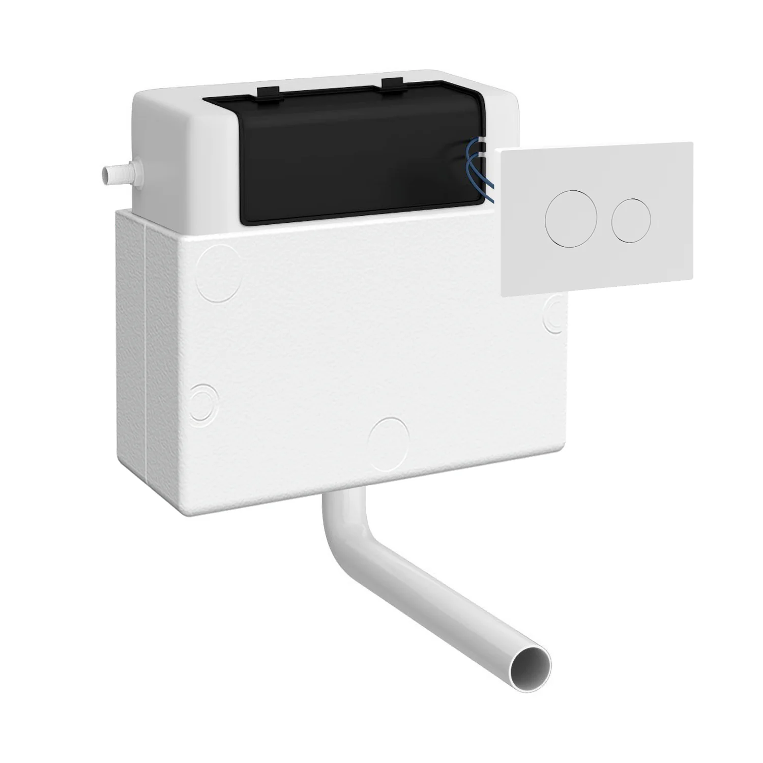 Hudson Reed Pneumatic Dual Flush Universal Access Concealed Cistern - Matt White
