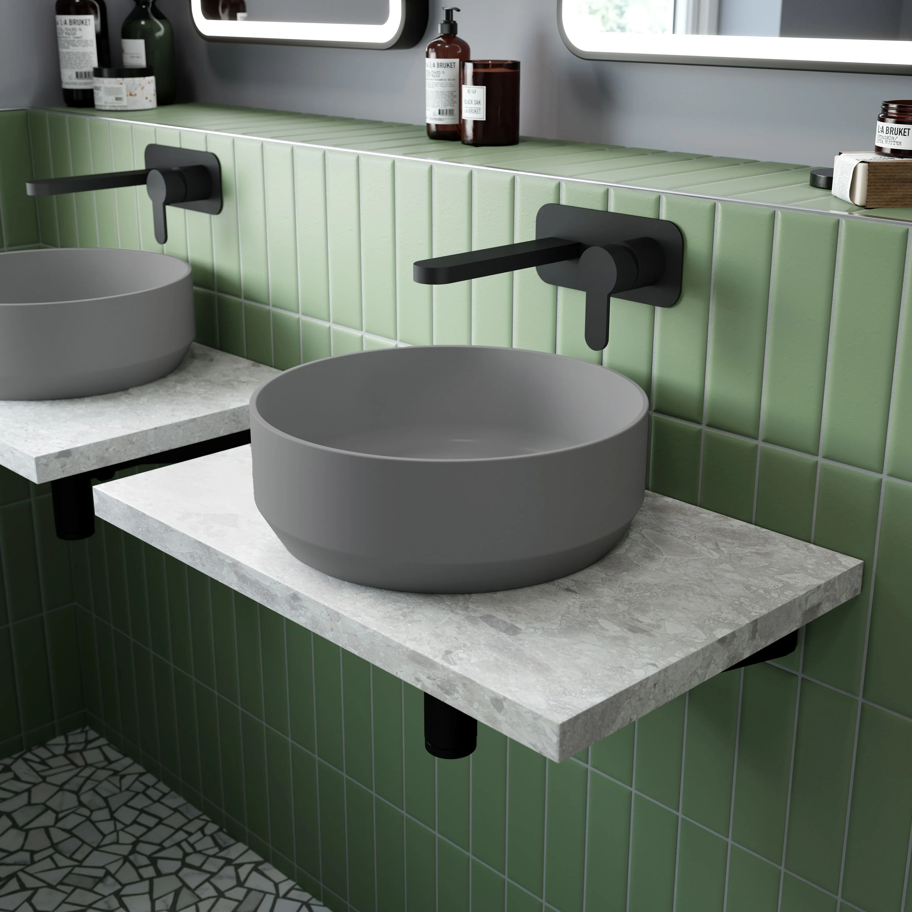 Hudson Reed 350mm Round Vessel - Matt Grey - Image 2