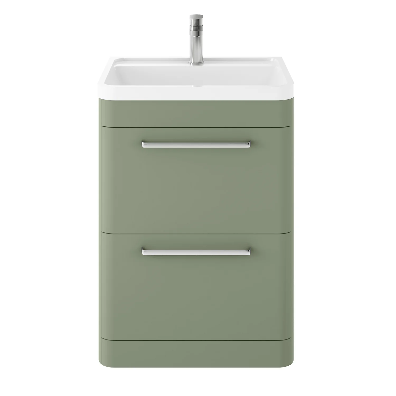 Hudson Reed Solar Floor Standing 600mm Cabinet & Basin - Fern Green