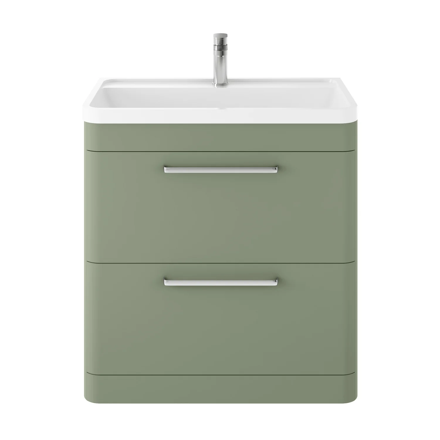 Hudson Reed Solar Floor Standing 800mm Cabinet & Basin - Fern Green