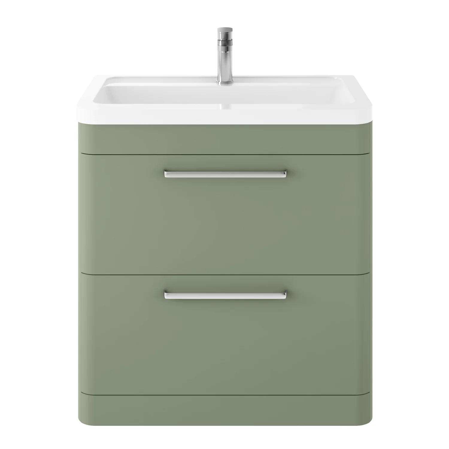 Hudson Reed Solar Floor Standing 800mm Cabinet & Ceramic Basin - Fern Green