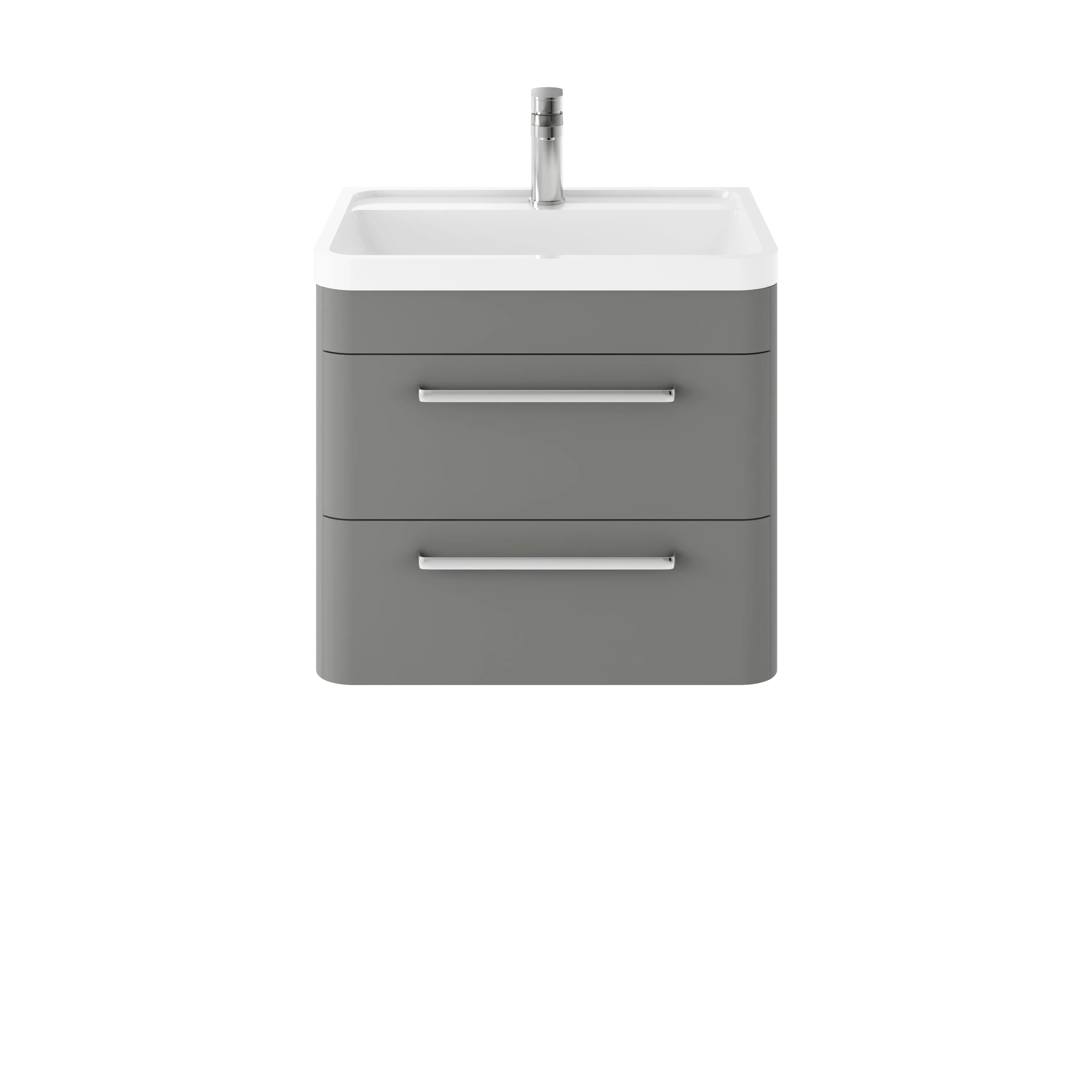 Hudson Reed Solar Wall Hung 600mm Cabinet & Basin - Cool Grey