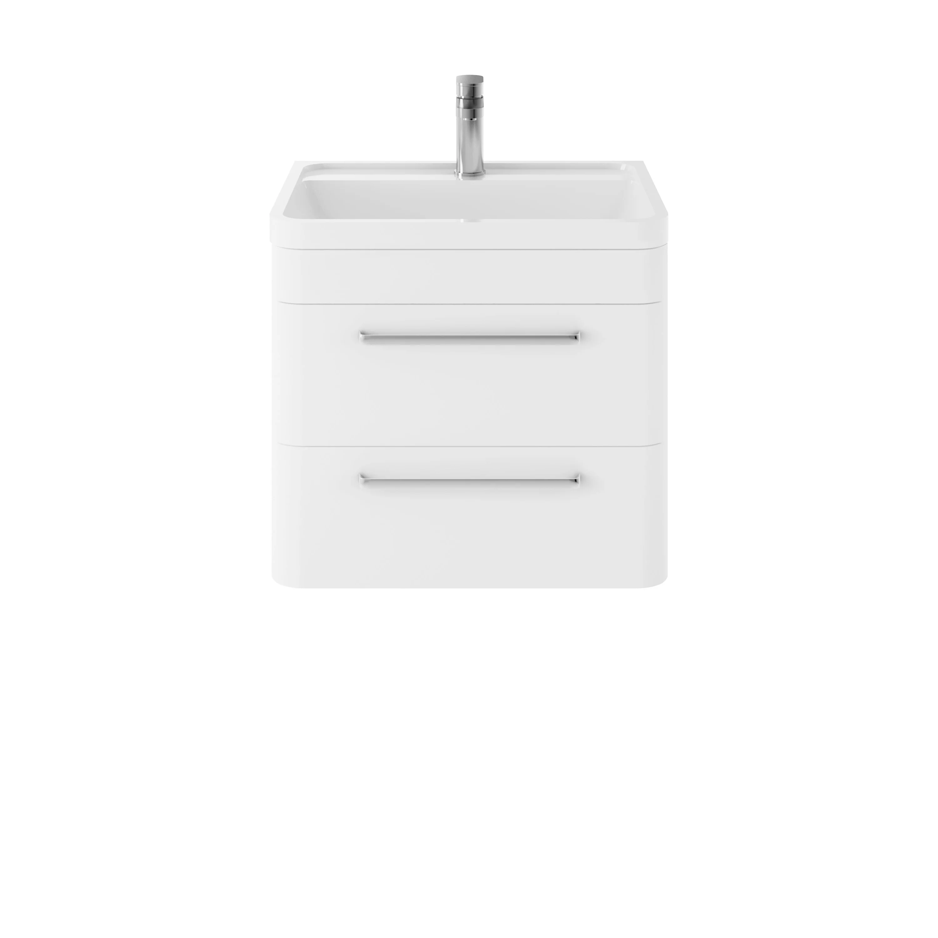 Hudson Reed Solar Wall Hung 600mm Cabinet & Basin - Pure White