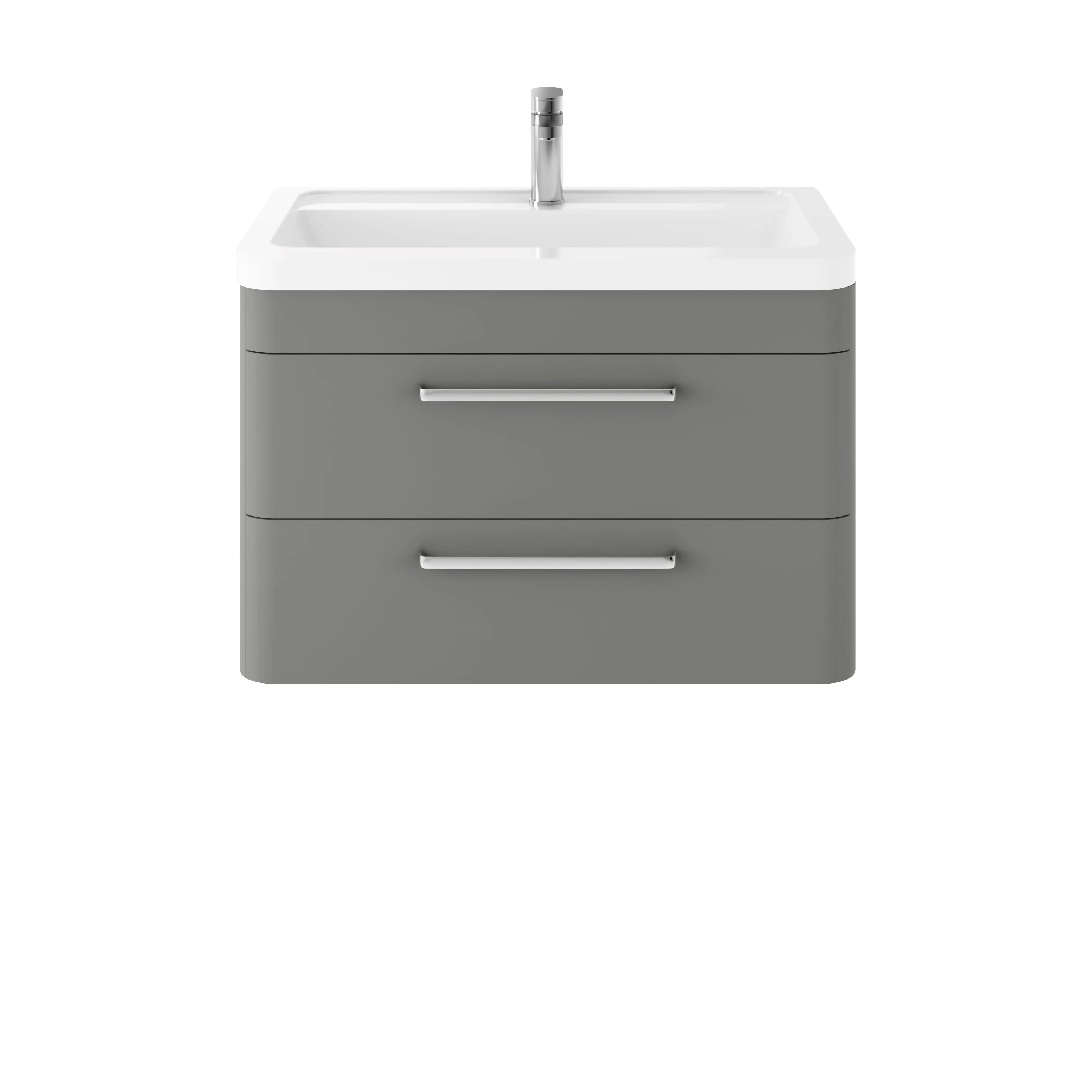 Hudson Reed Solar Wall Hung 800mm Cabinet & Ceramic Basin - Cool Grey