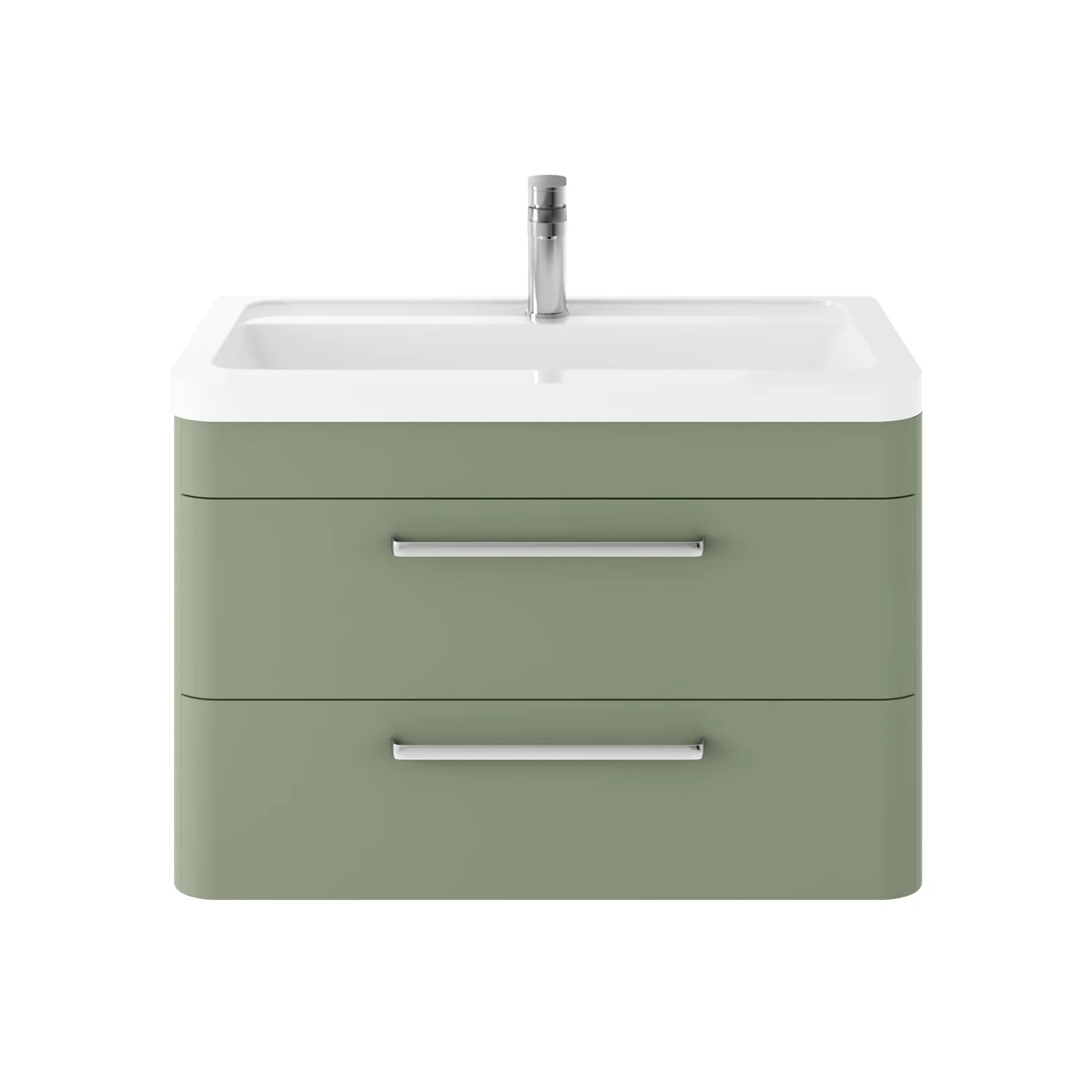 Hudson Reed Solar Wall Hung 800mm Cabinet & Ceramic Basin - Fern Green