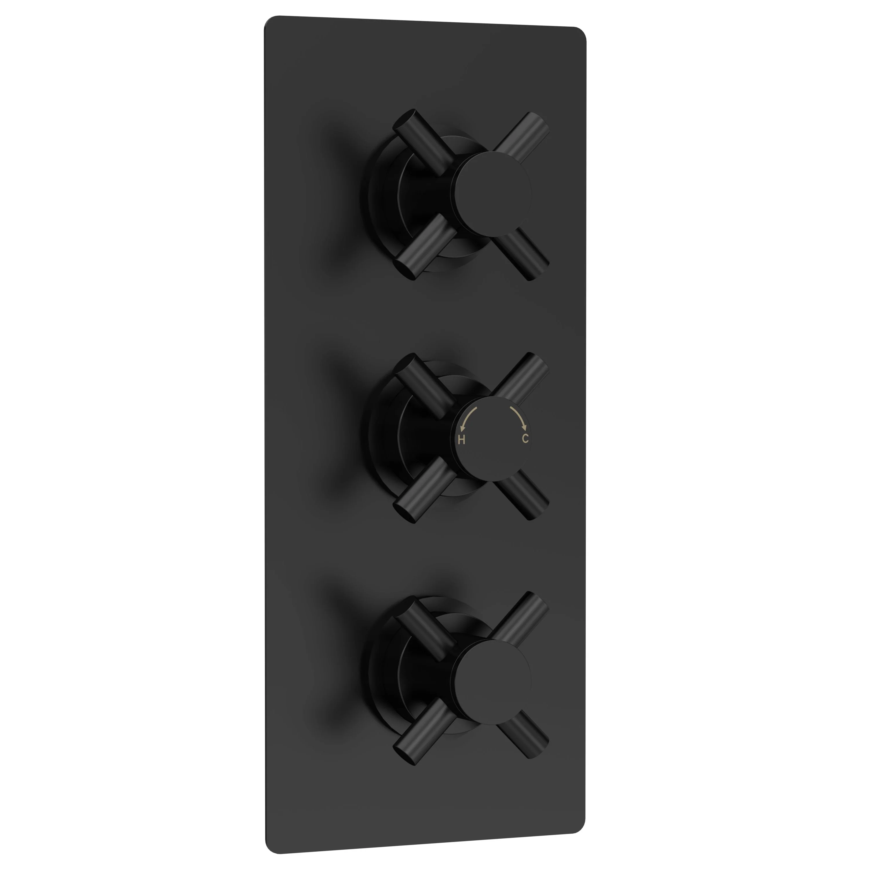 Hudson Reed Tec Crosshead Triple Thermostatic Shower Valve - Matt Black